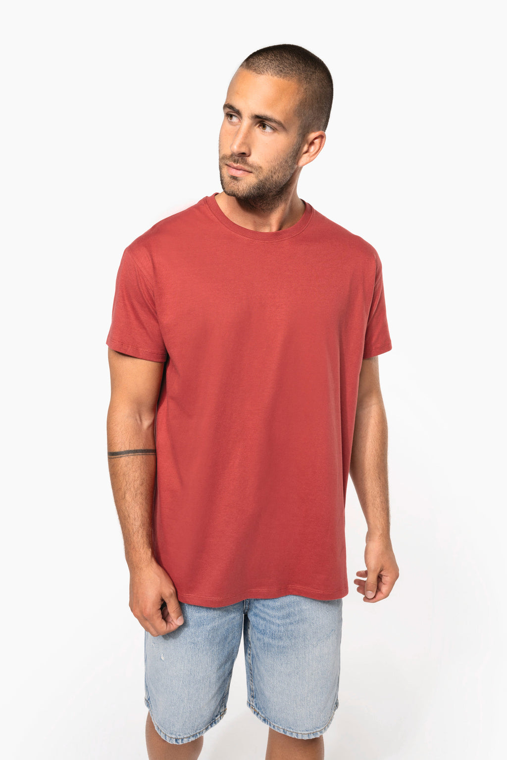 T-shirt bio 190 personnalisable, détail de col