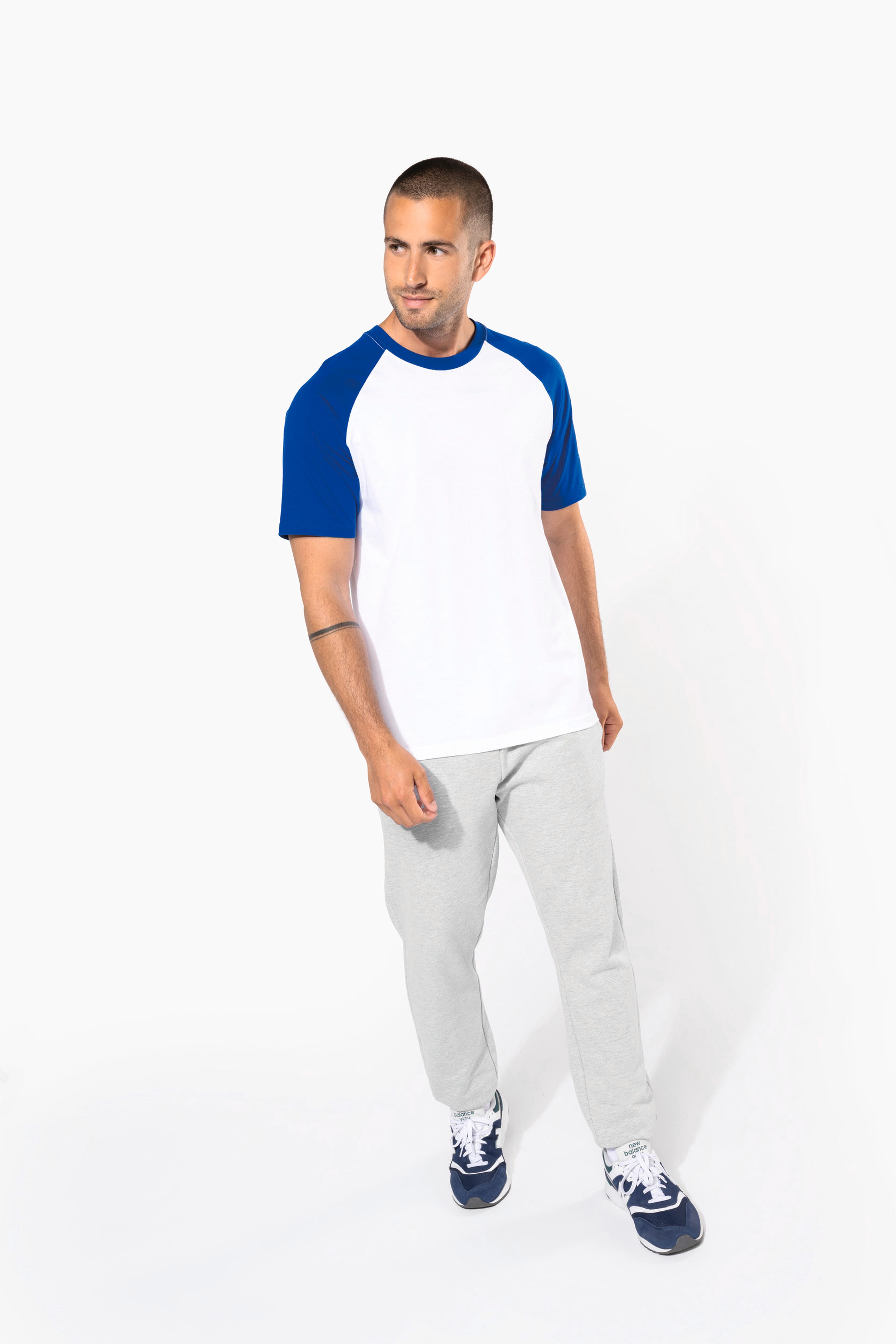 T-shirt baseball bicolore porté 5