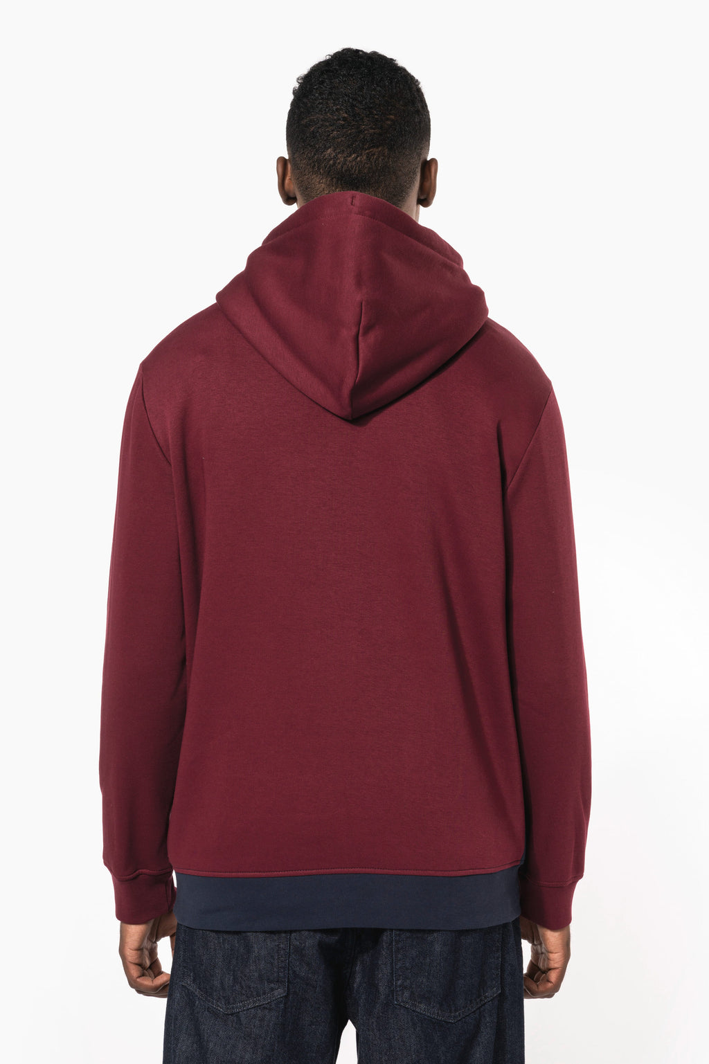 Hoodie tricolore unisexe porte - visuel 5