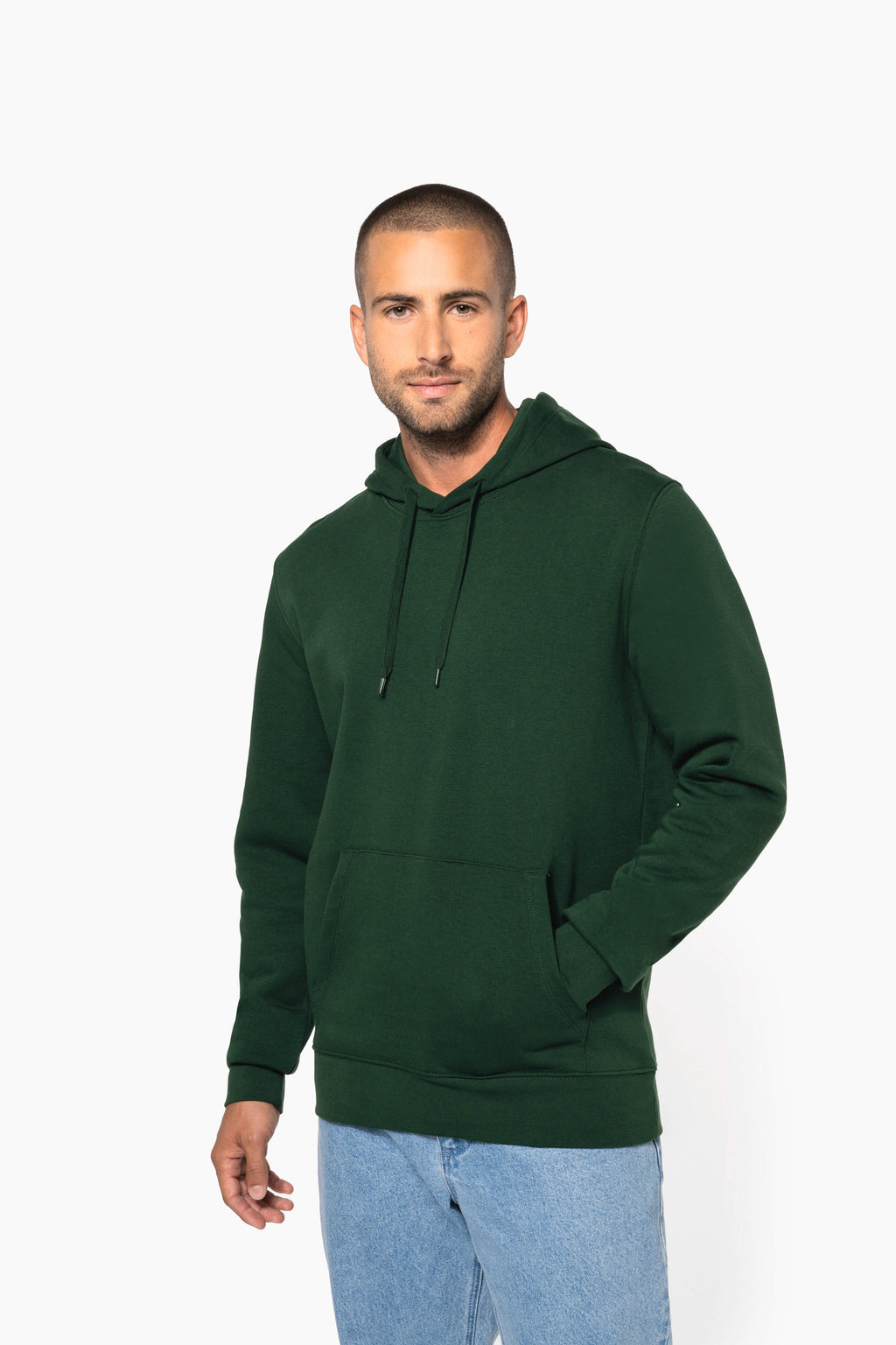Hoodie coton bio homme porté — vue 1