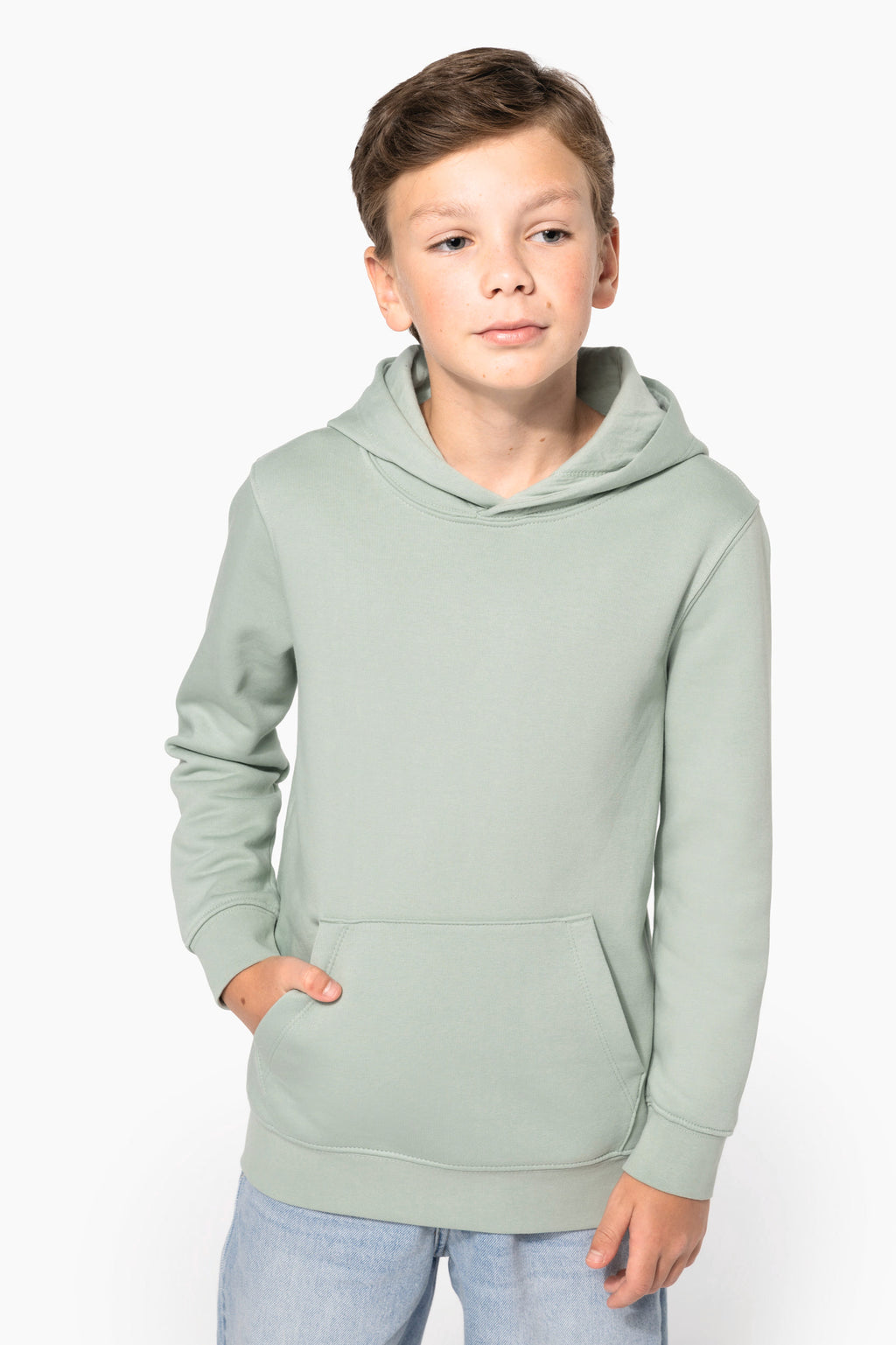 Sweat à capuche coton bio enfant — visuel porté 5