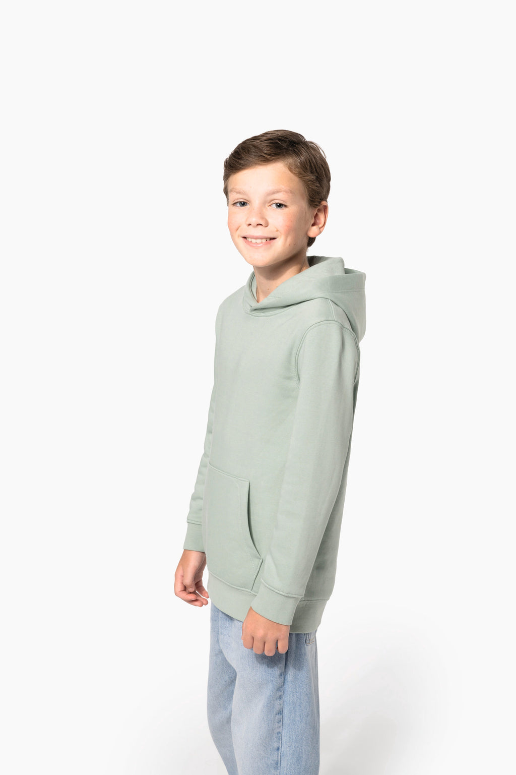 Sweat à capuche coton bio enfant — visuel porté 6