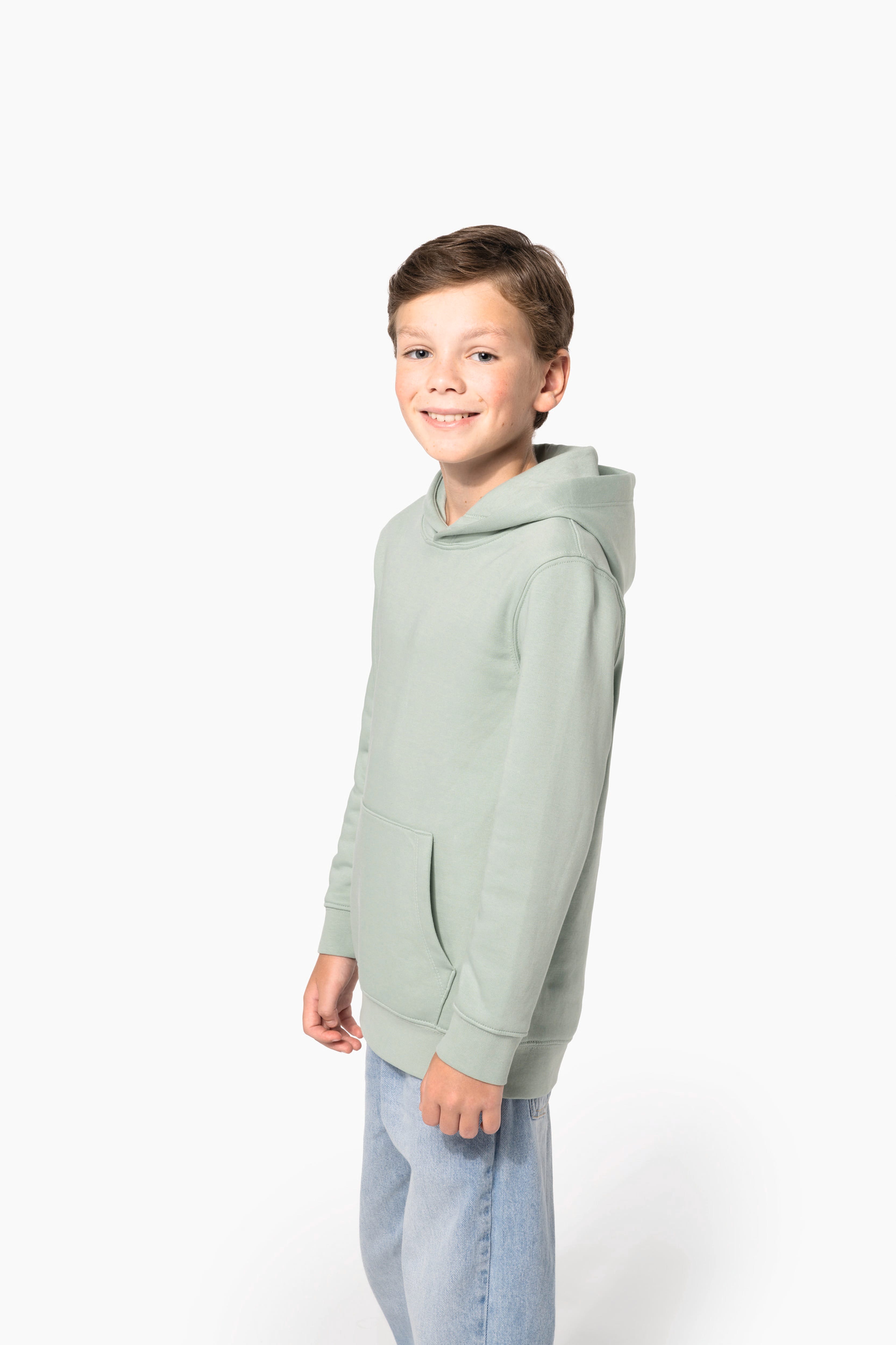 Sweat à capuche coton bio enfant — visuel porté 6
