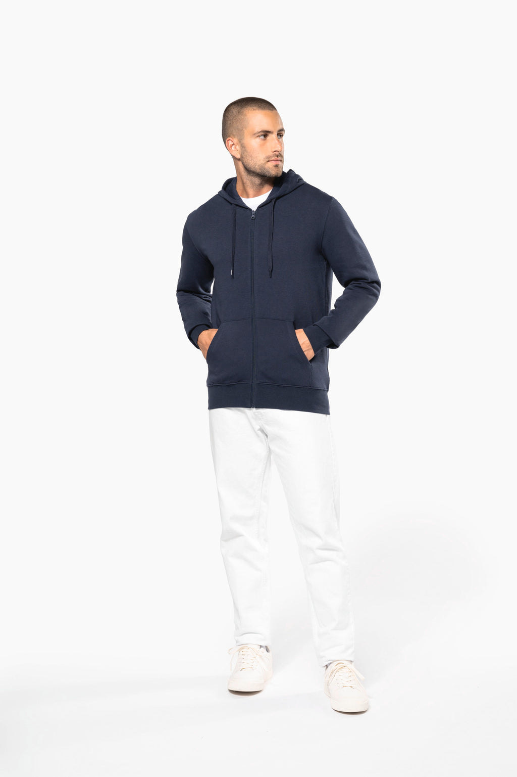 Veste zippée à capuche homme portée 5