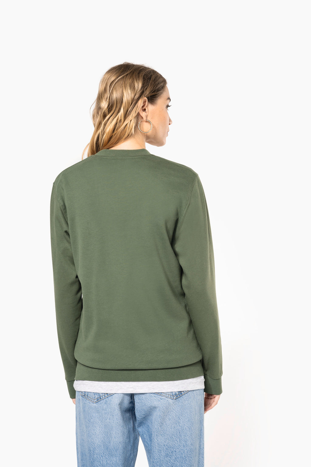 Sweatshirt col rond unisexe personnalisable — visuel porté 7