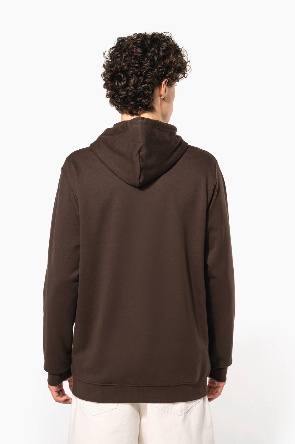 Sweat zippé à capuche unisexe personnalisable — visuel porté 5