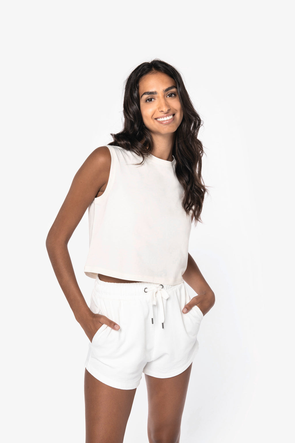 Débardeur crop femme porté — vue 2