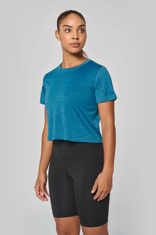 Crop top triblend femme porté, vue 2