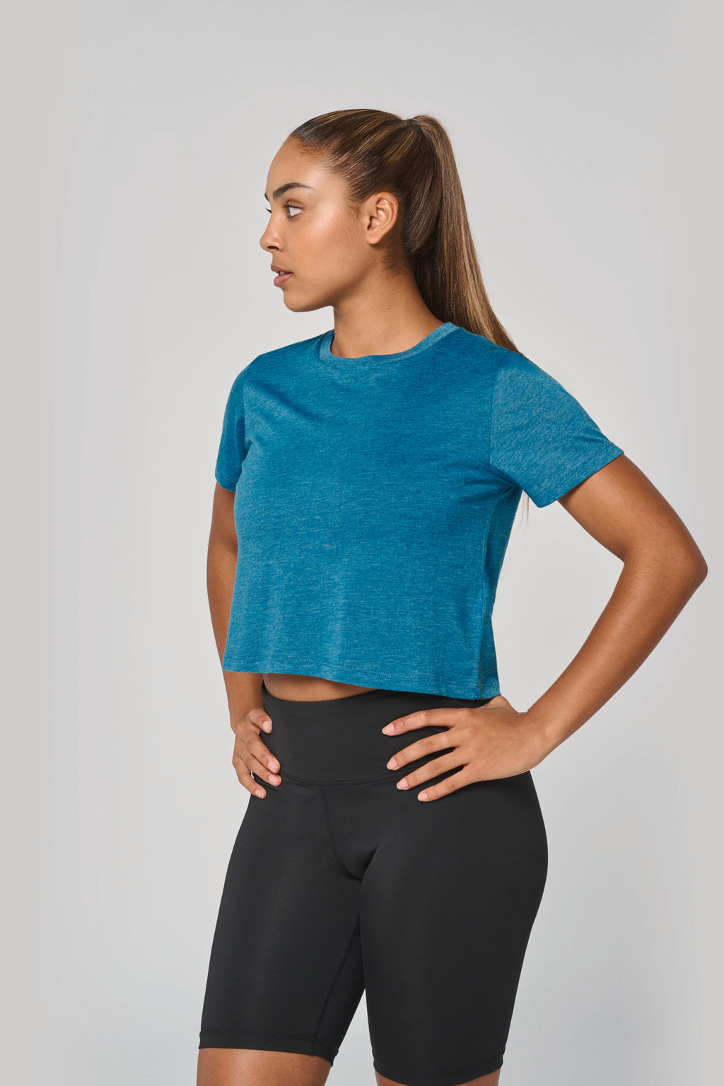Crop top triblend femme porté, vue 3