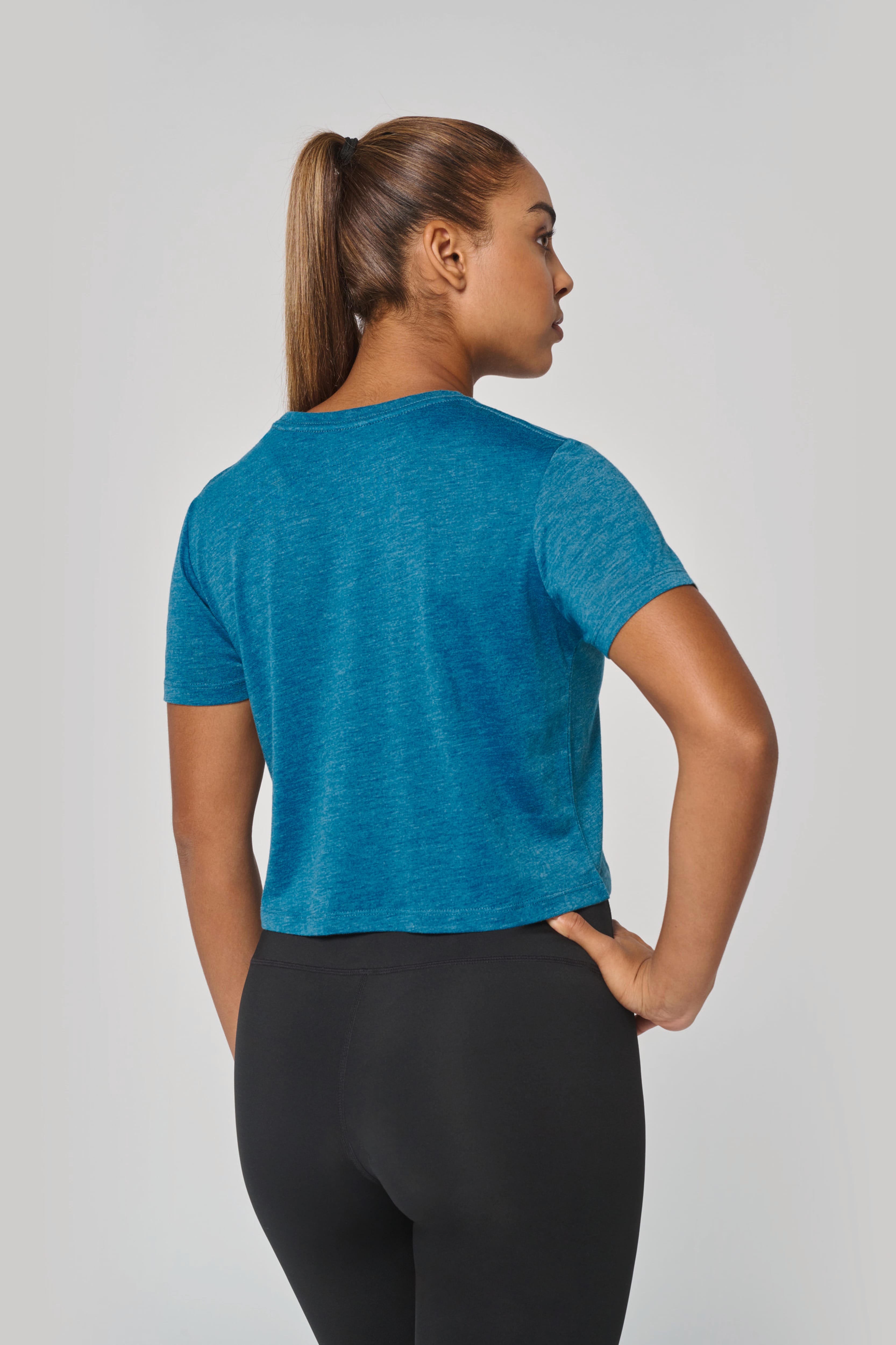 Crop top triblend femme porté, vue 4