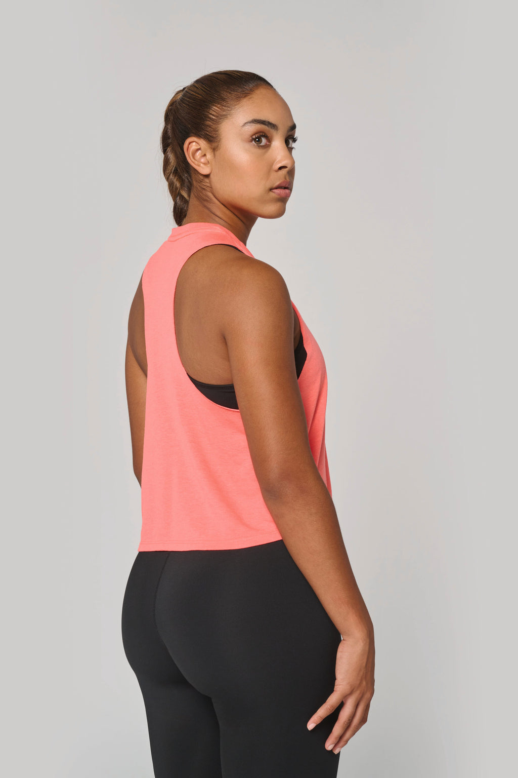 Débardeur crop femme porté — vue d'ensemble
