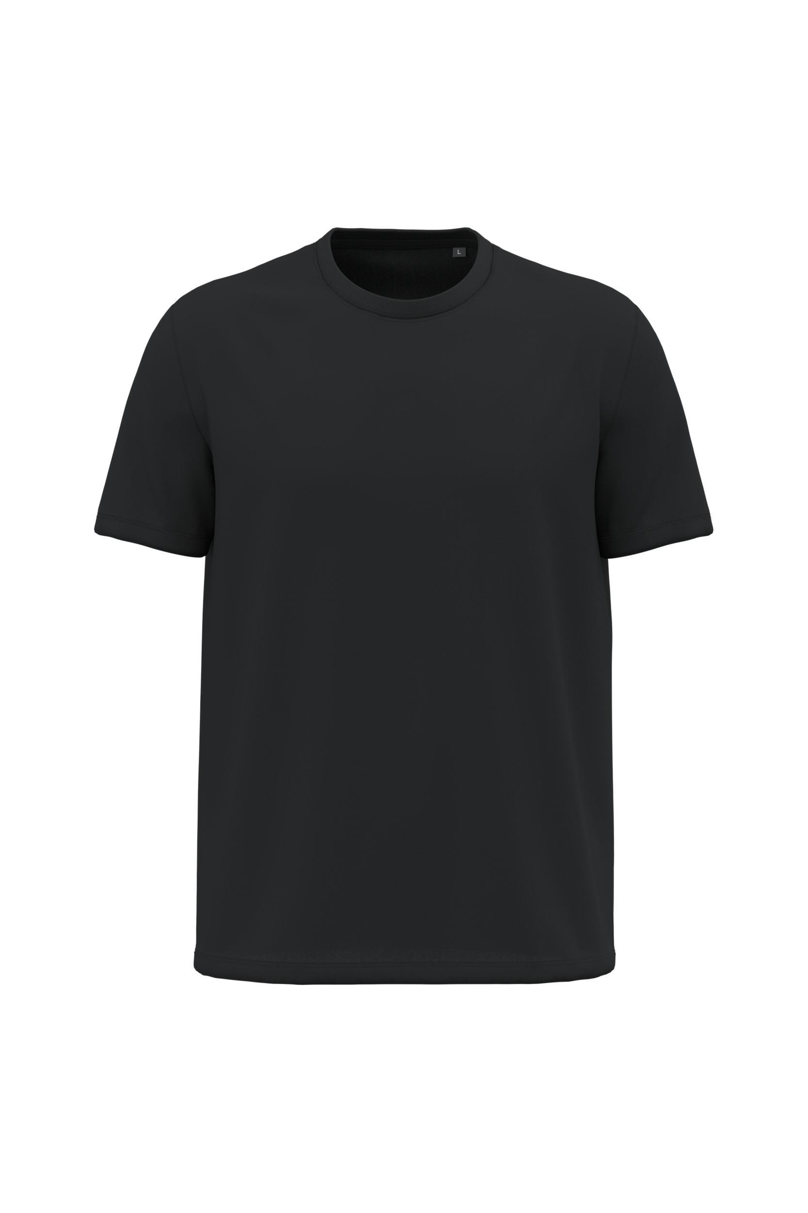 T-shirt bio 190 noir, vue de face