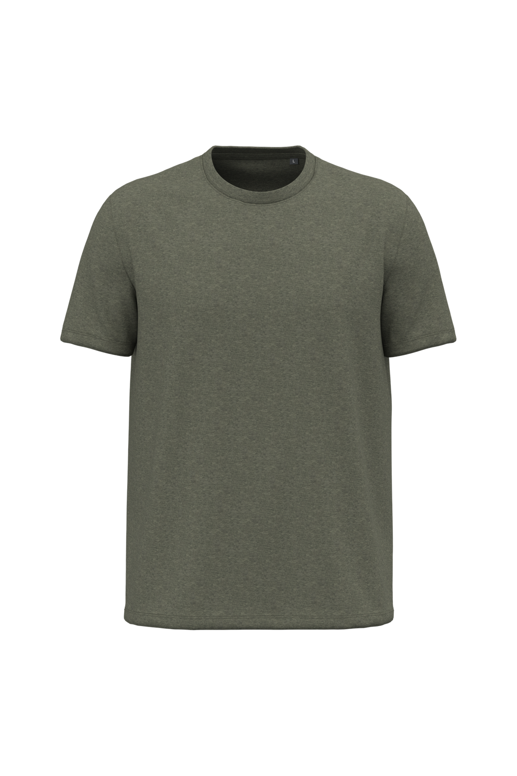 T-shirt bio 190 vert marbré chiné, vue de face