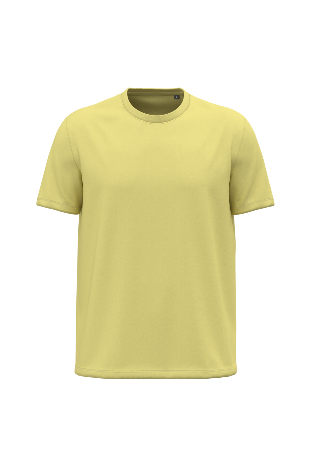 T-shirt bio 190 jaune citron, vue de face