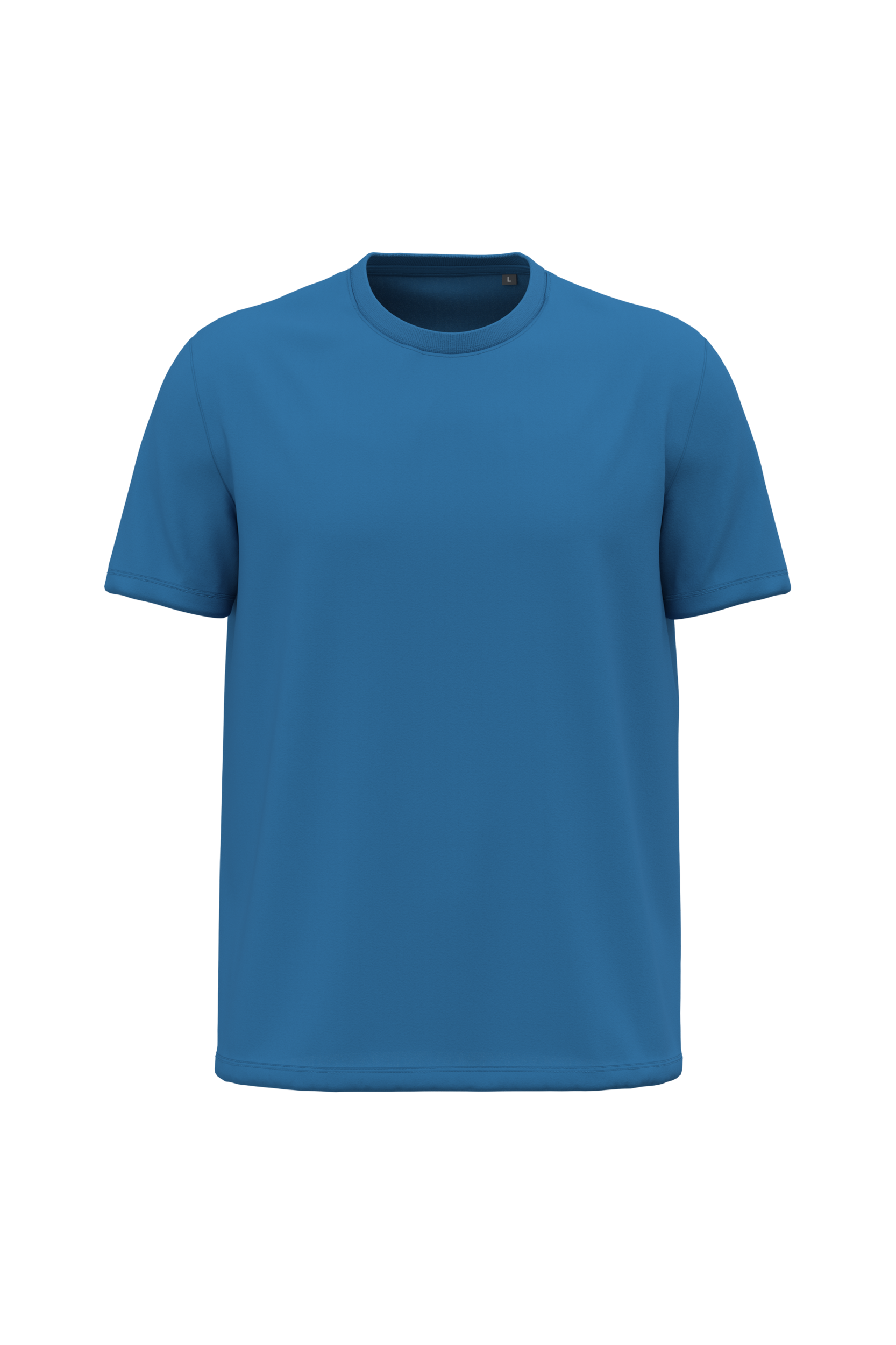 T-shirt bio 190 bleu roi clair, vue de face