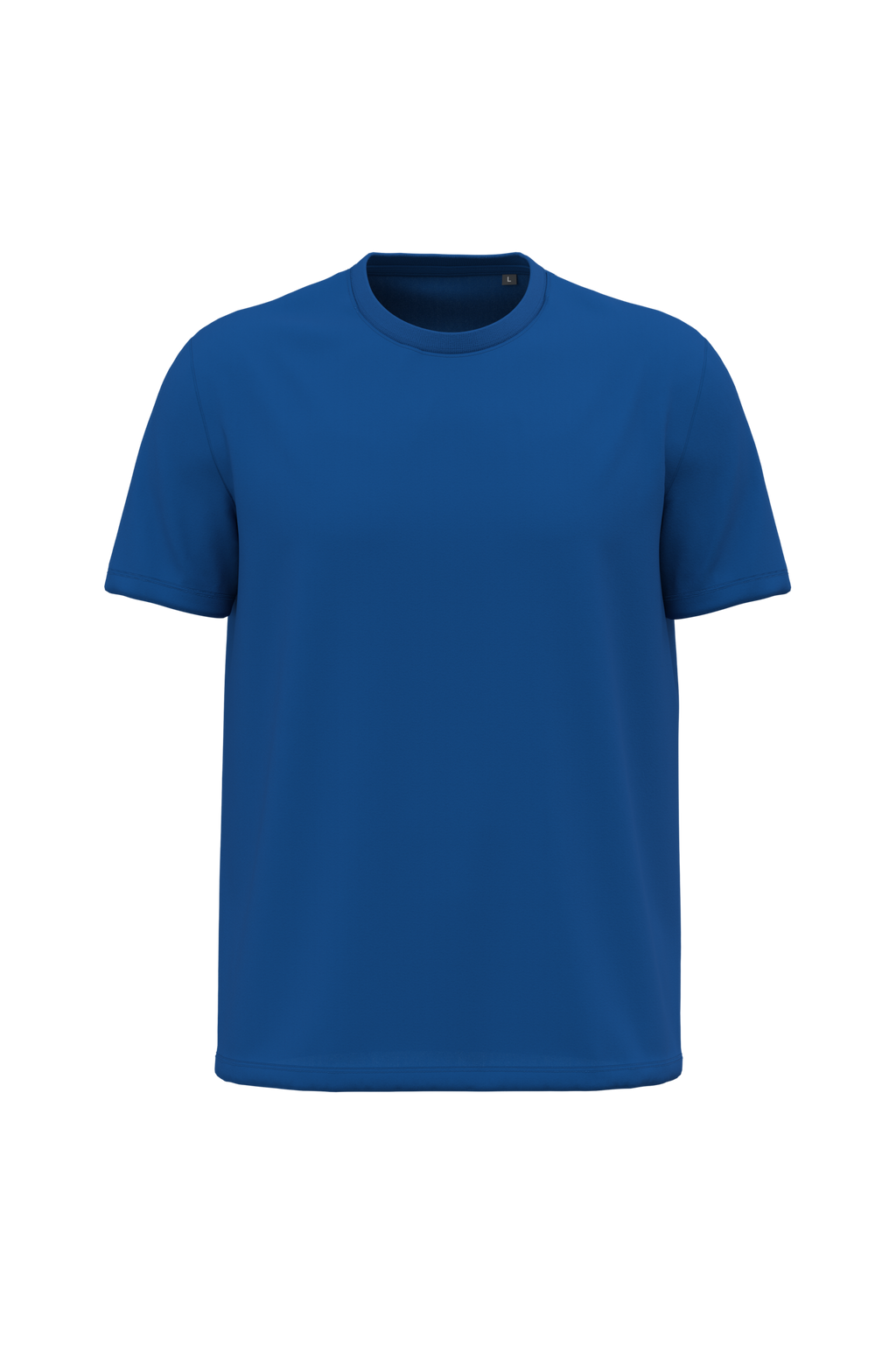 T-shirt bio 190 bleu roi, vue de face