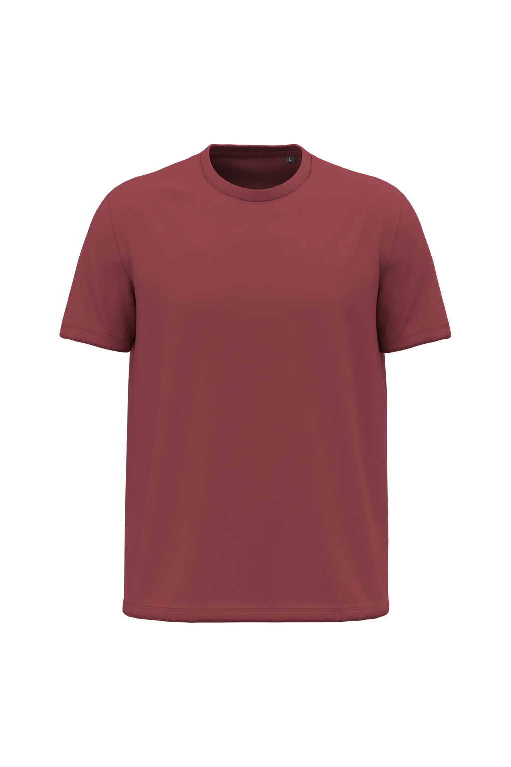 T-shirt bio 190 rouge terracotta, vue de face