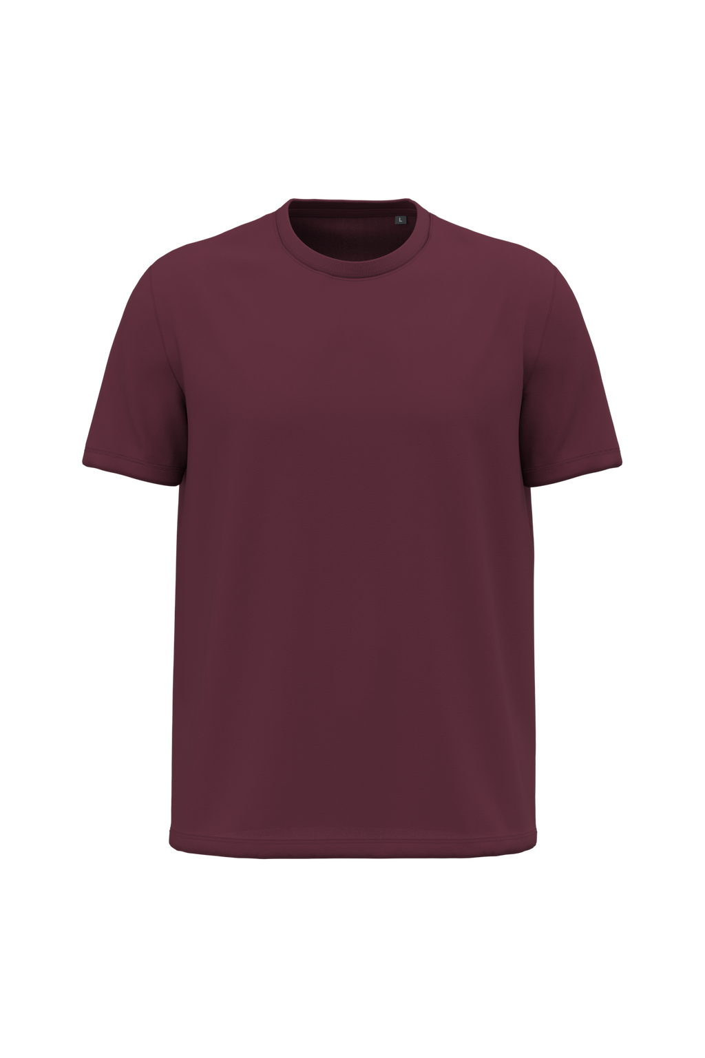 T-shirt bio 190 lie-de-vin, vue de face