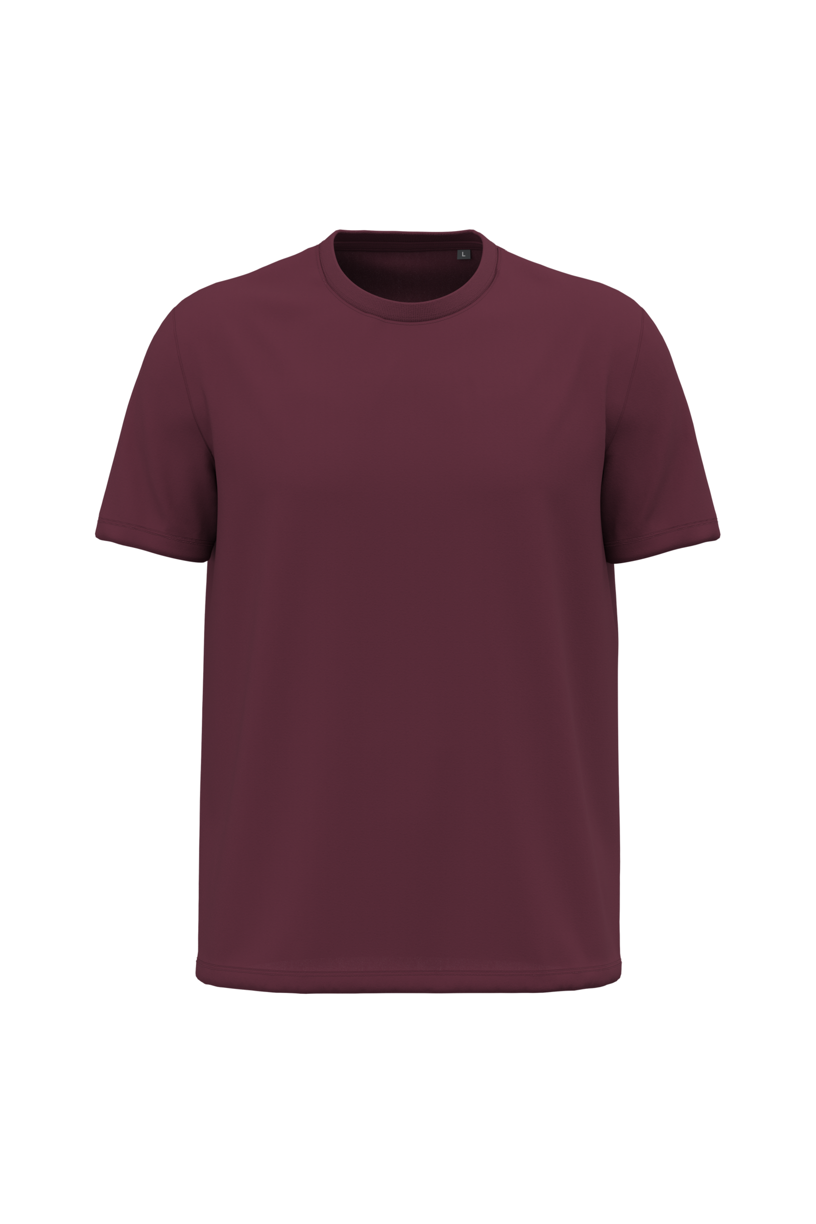 T-shirt bio 190 lie-de-vin, vue de face