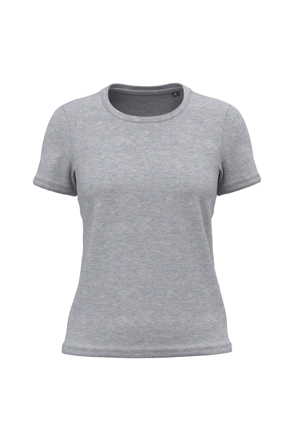 T-shirt bio 190 femme gris chiné, vue de face