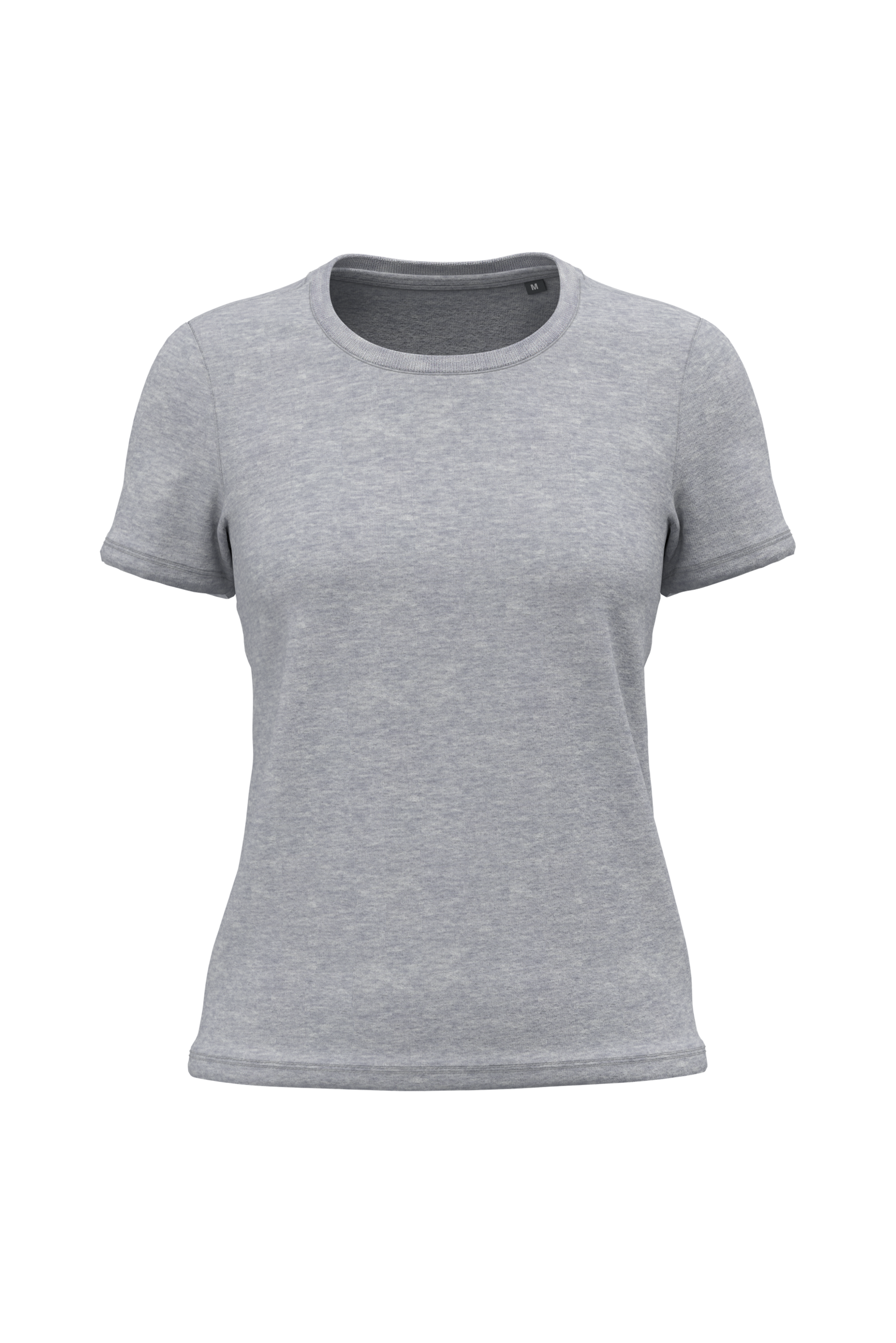 T-shirt bio 190 femme gris chiné, vue de face