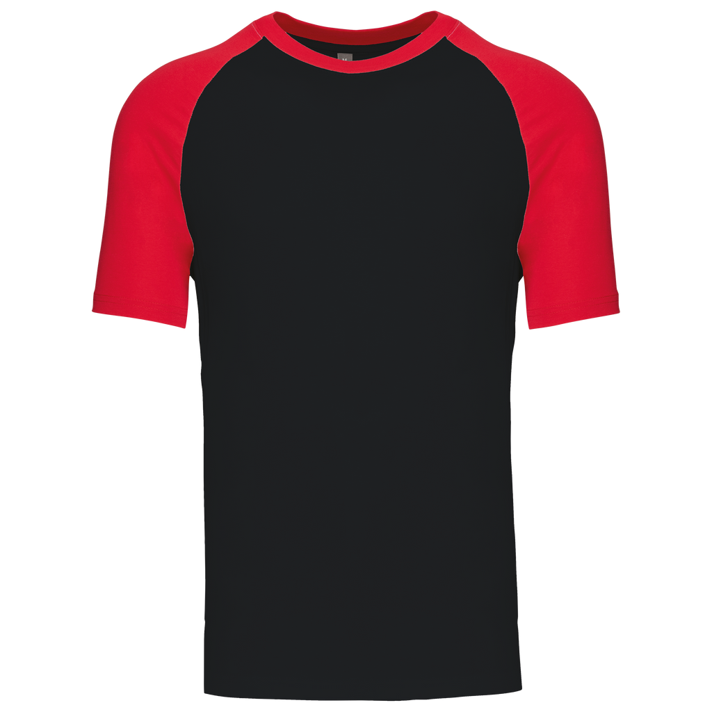 T-shirt baseball bicolore Black / Red — face