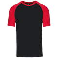 T-shirt baseball bicolore Black / Red — face