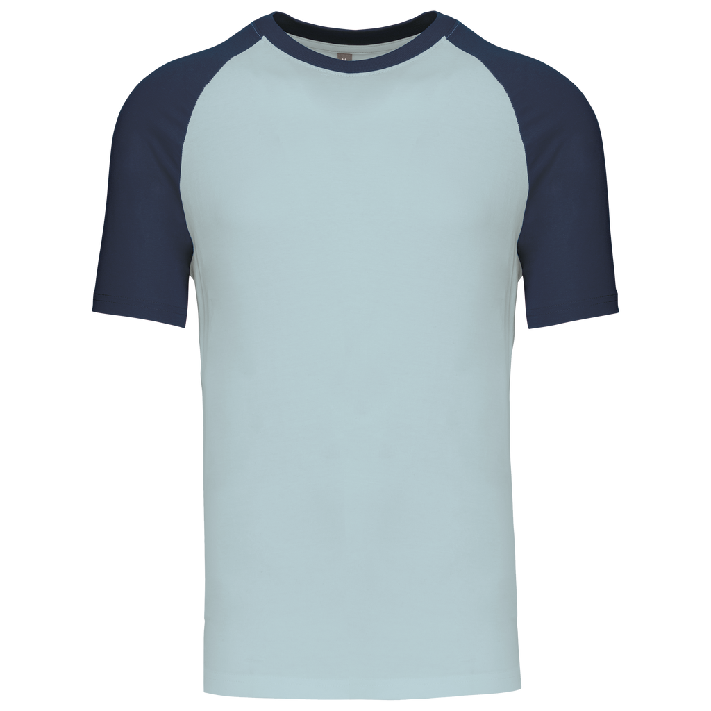 T-shirt baseball bicolore Ice Blue / Denim — face