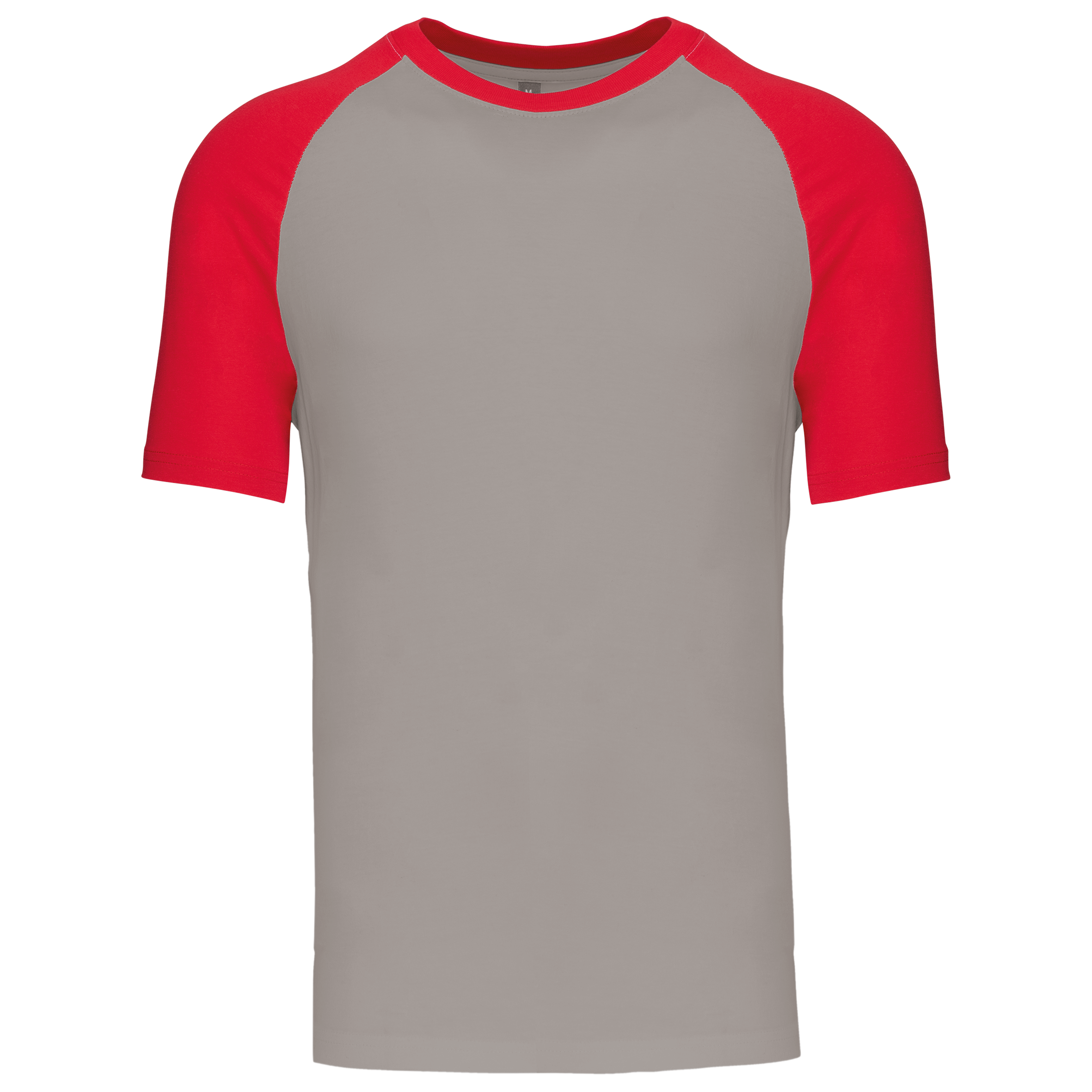 T-shirt baseball bicolore Light Grey / Red — face