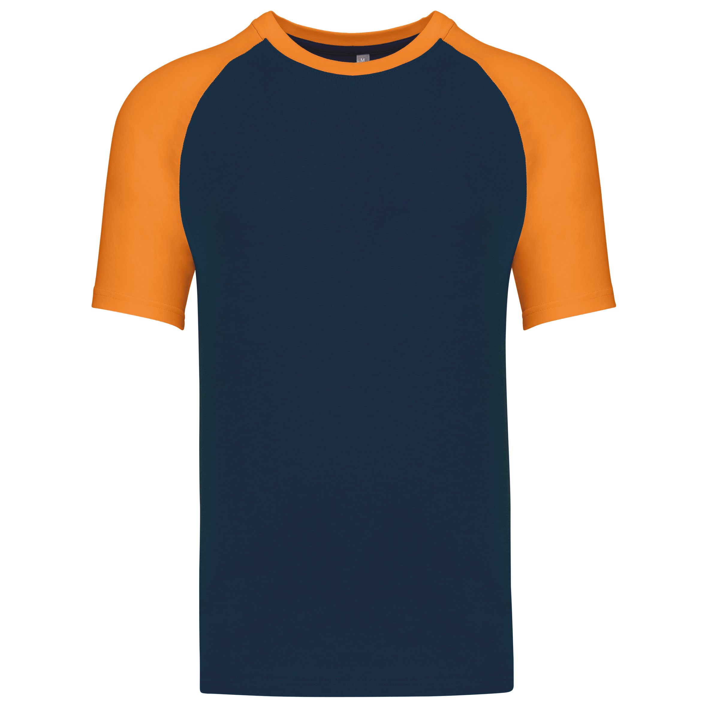 T-shirt baseball bicolore Navy / Orange — face