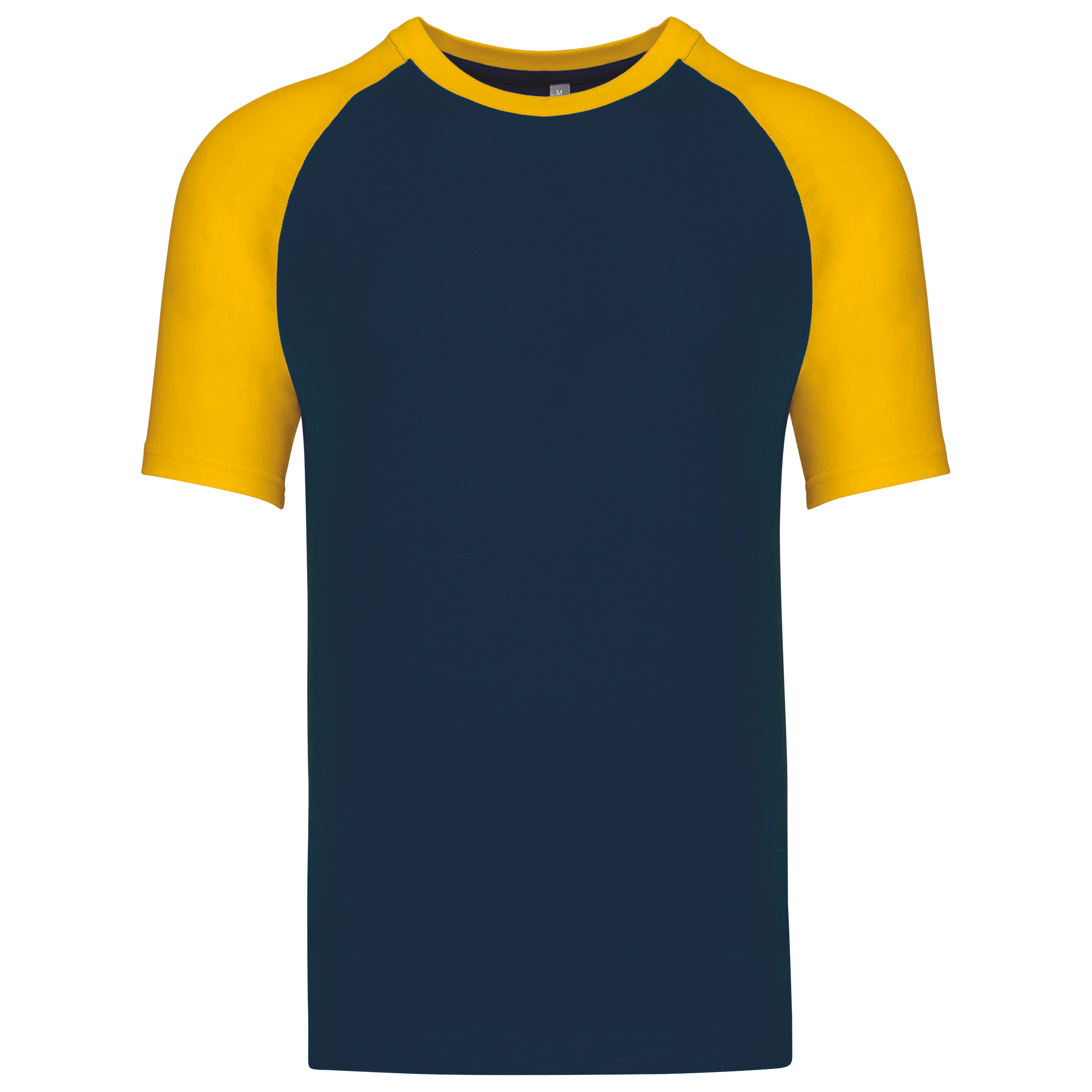 T-shirt baseball bicolore Navy / Yellow — face