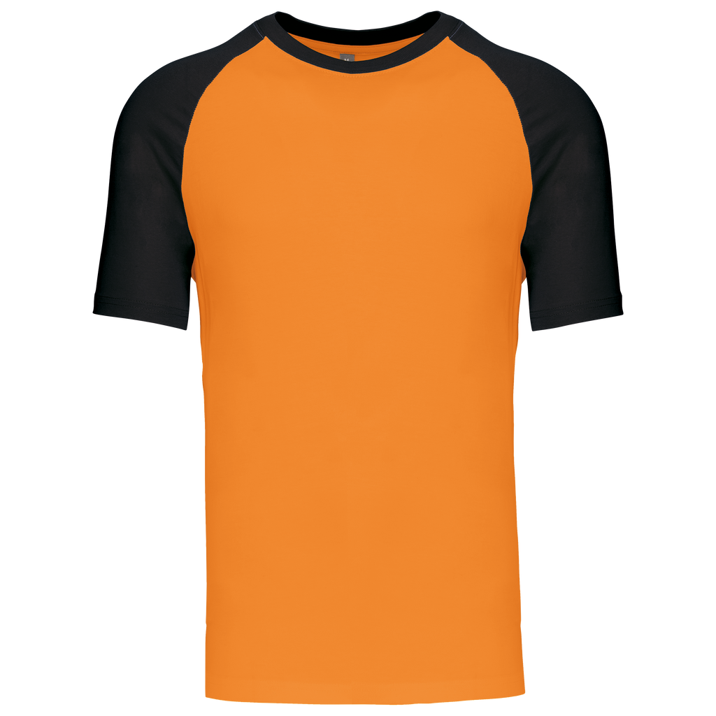 T-shirt baseball bicolore Orange / Black — face