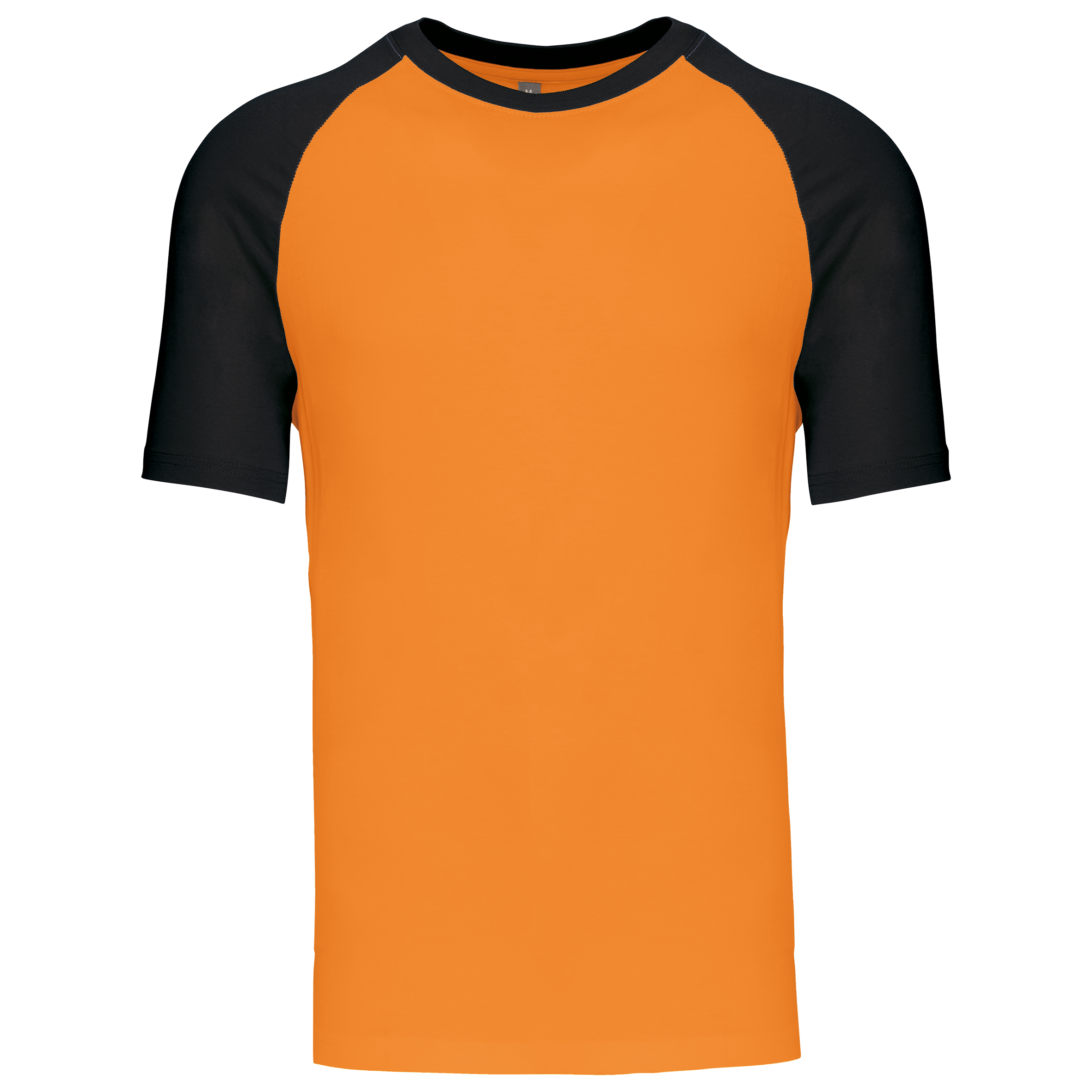 T-shirt baseball bicolore Orange / Black — face