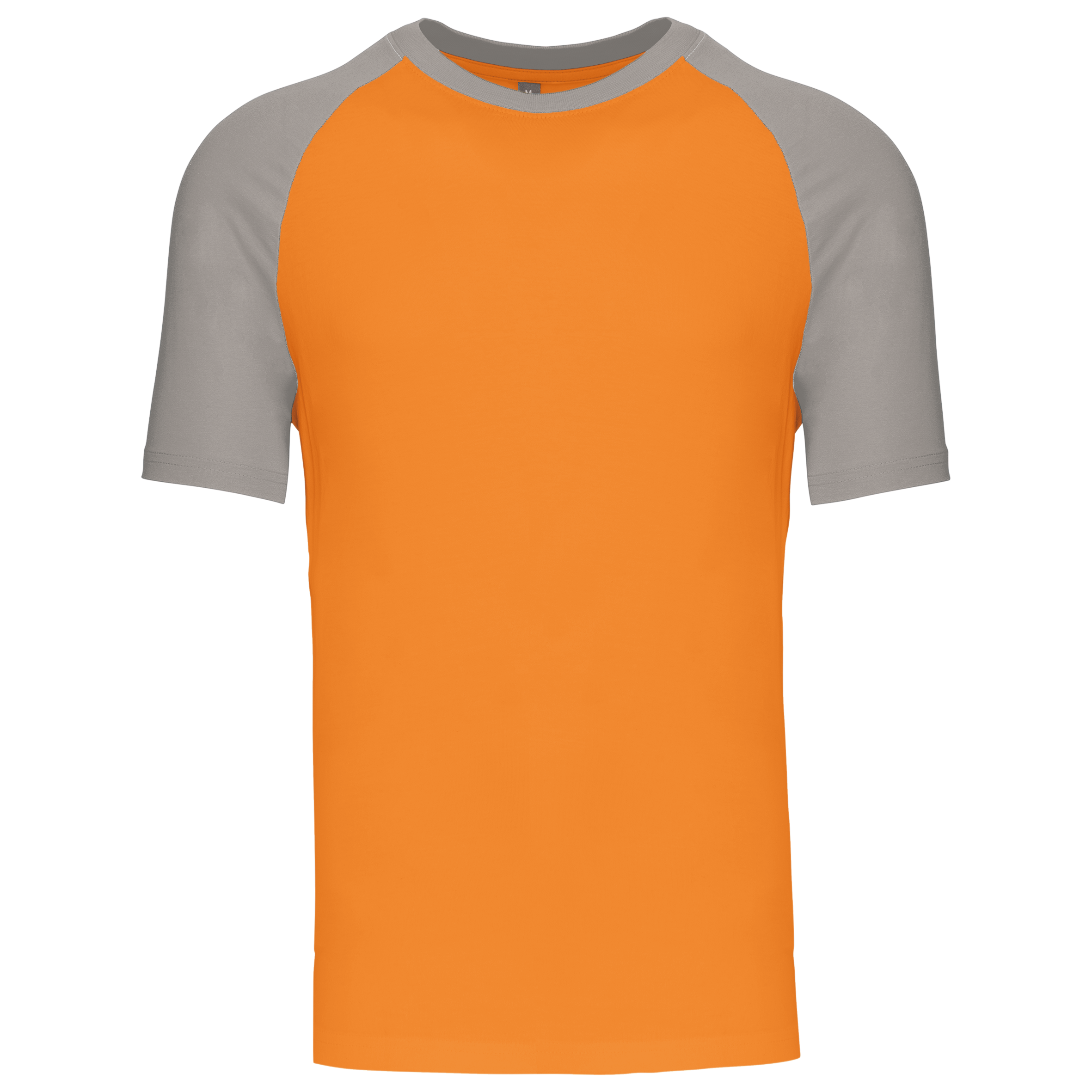 T-shirt baseball bicolore Orange / Light Grey — face