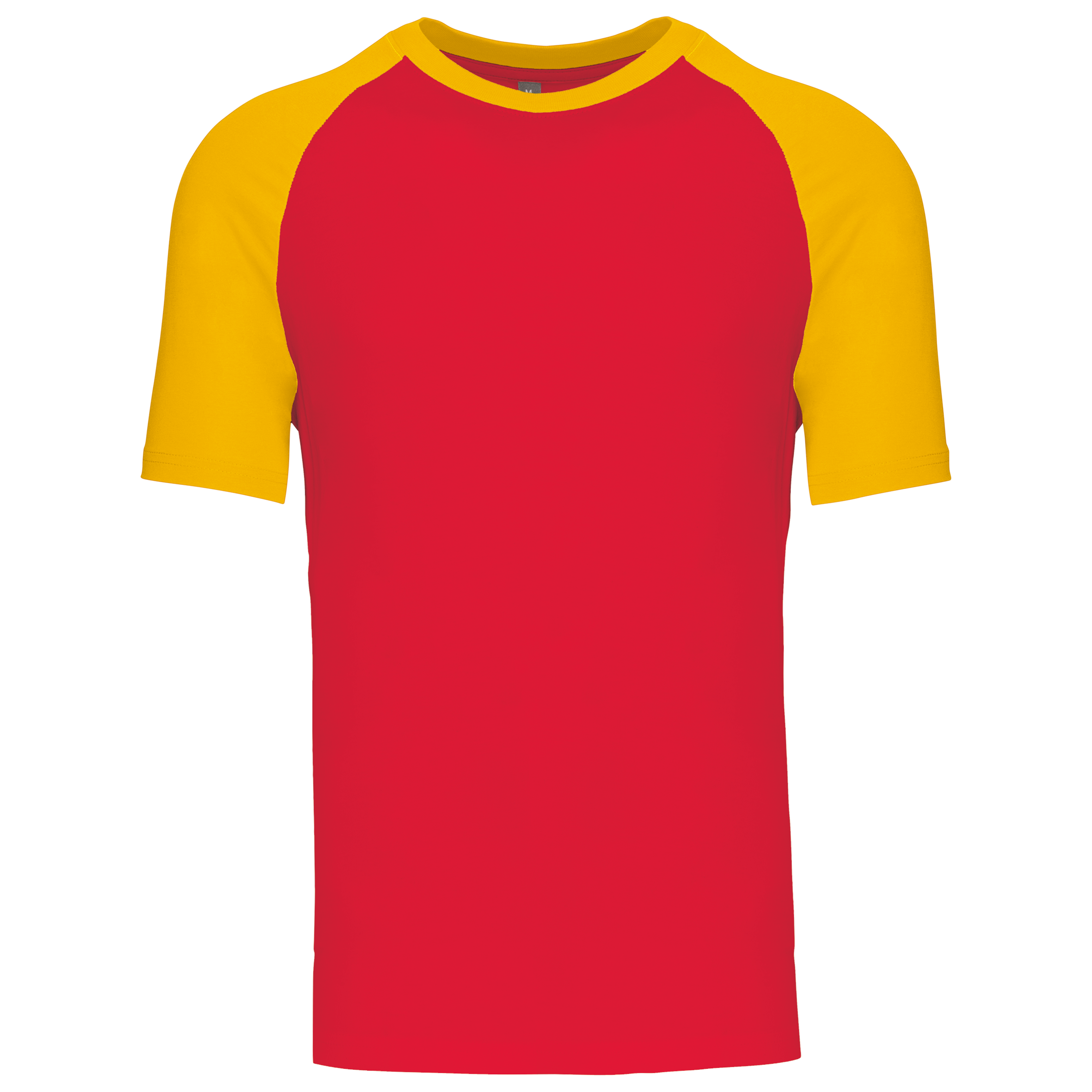 T-shirt baseball bicolore Red / Yellow — face