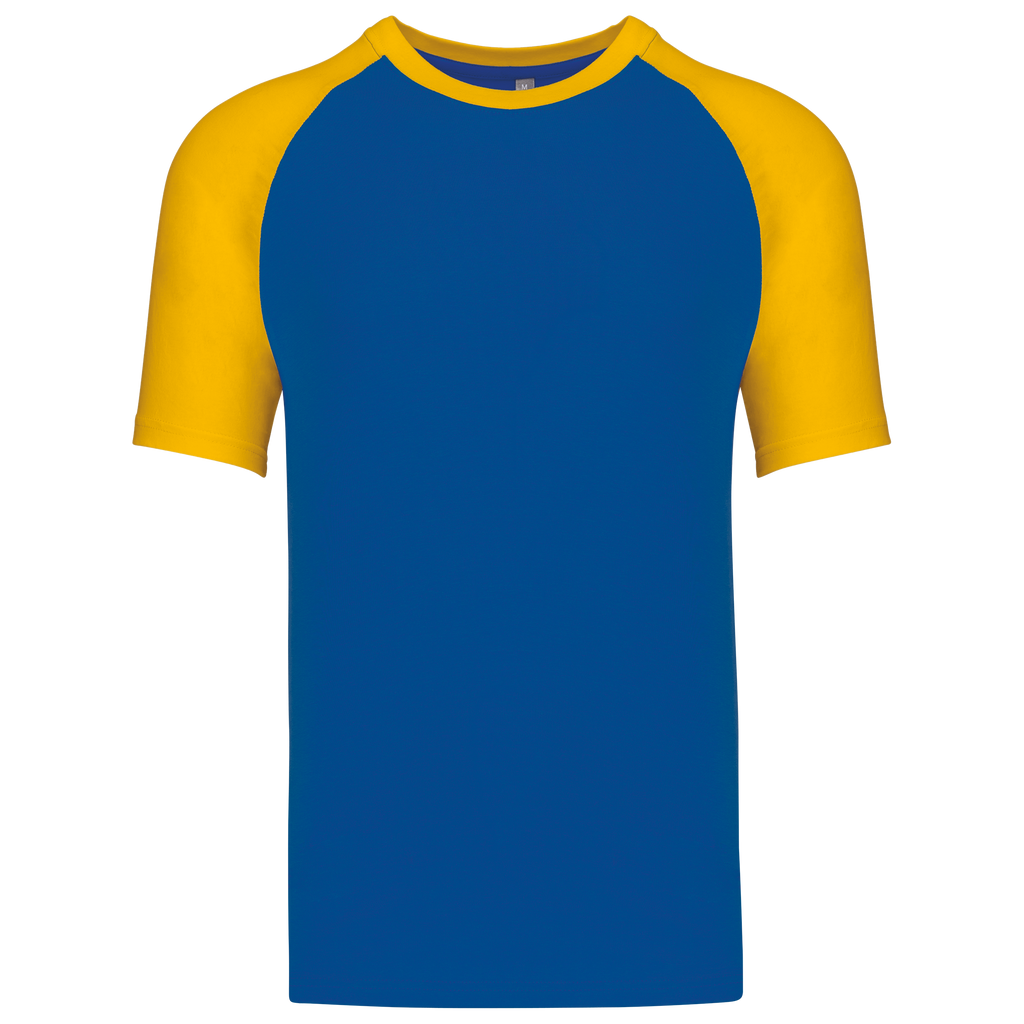 T-shirt baseball bicolore Royal Blue / Yellow — face