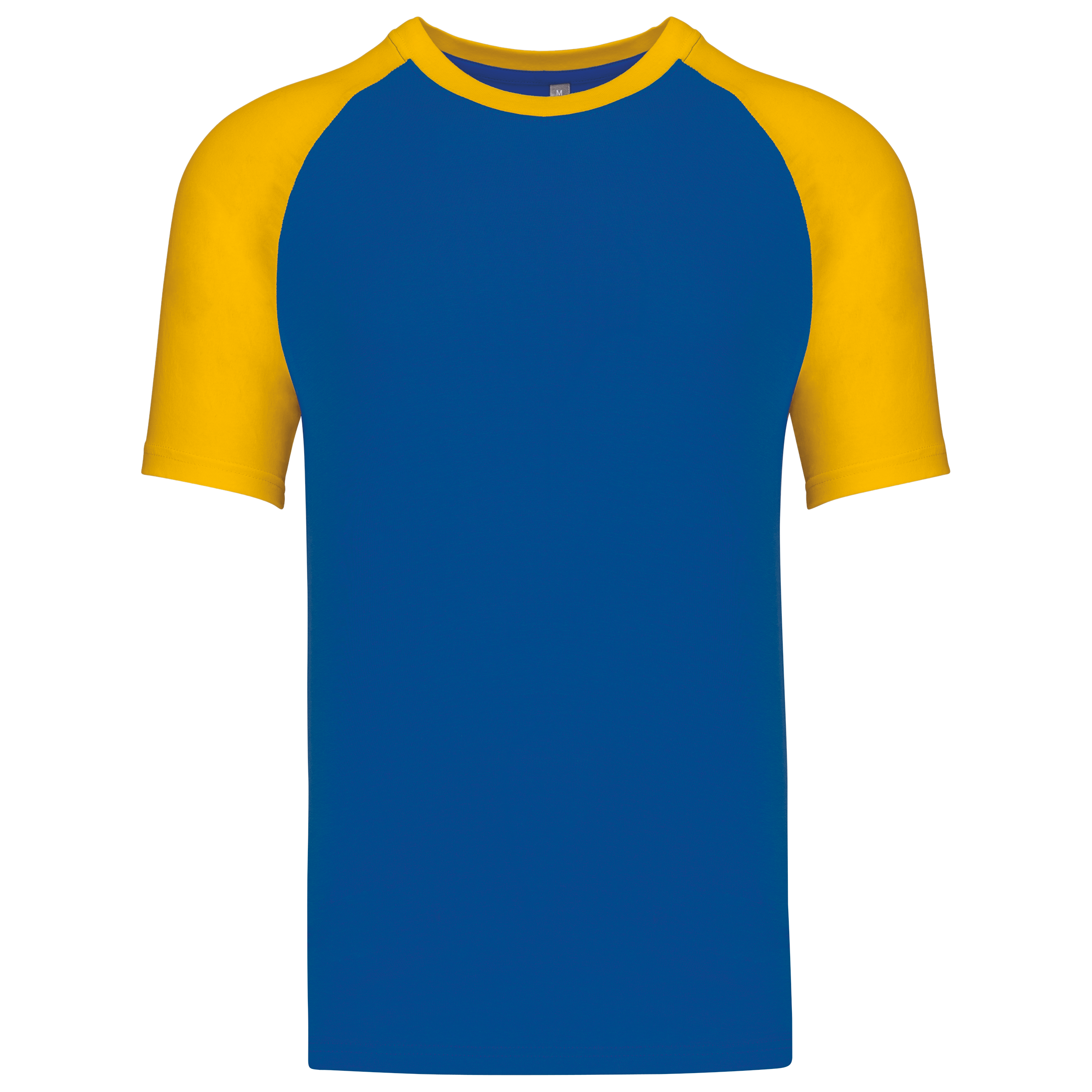 T-shirt baseball bicolore Royal Blue / Yellow — face