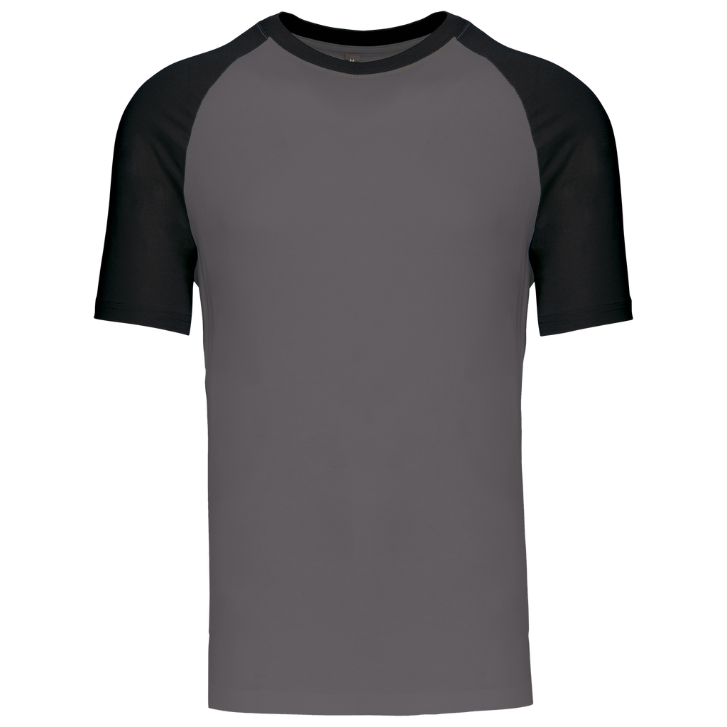 T-shirt baseball bicolore Slate Grey / Black — face