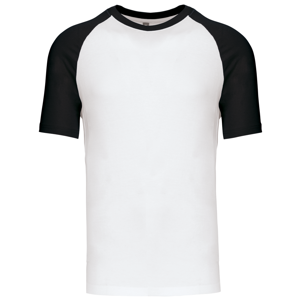 T-shirt baseball bicolore White / Black — face