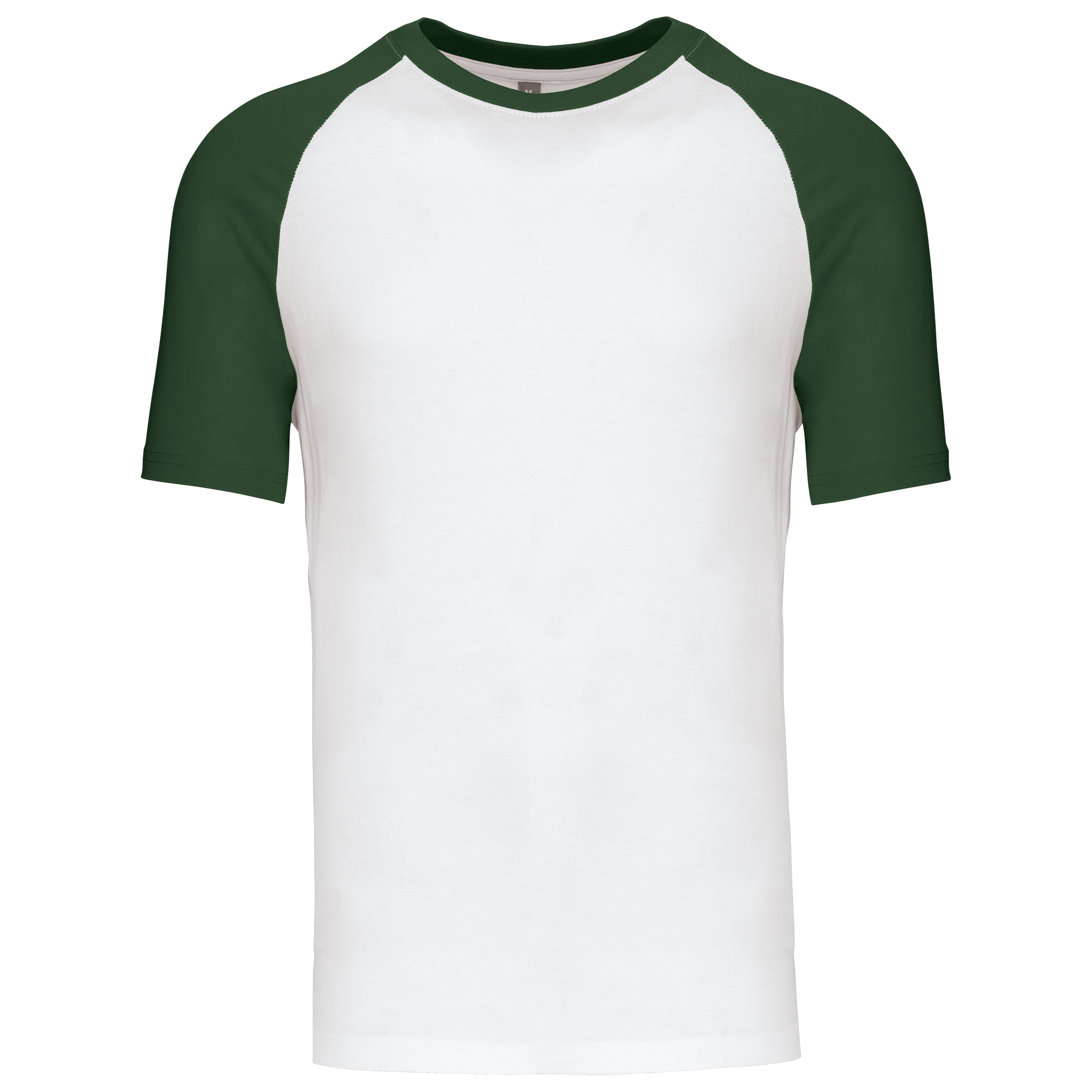 T-shirt baseball bicolore White / Forest Green — face