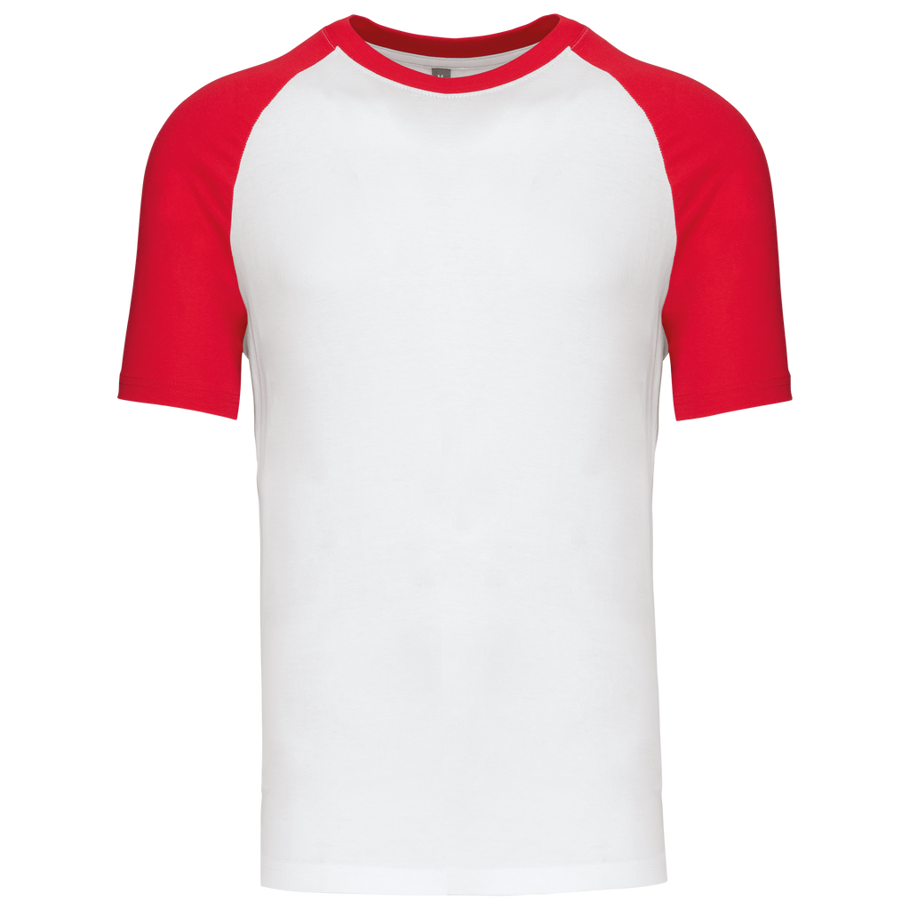 T-shirt baseball bicolore White / Red — face