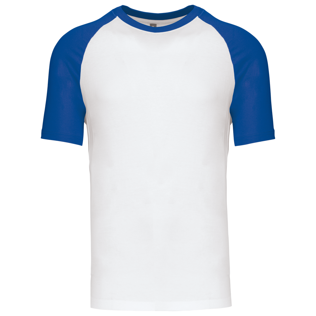 T-shirt baseball bicolore White / Royal Blue — face