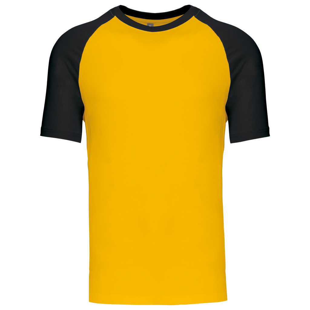 T-shirt baseball bicolore Yellow / Black — face
