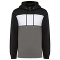 Hoodie tricolore Black / White / Basalt Grey - face