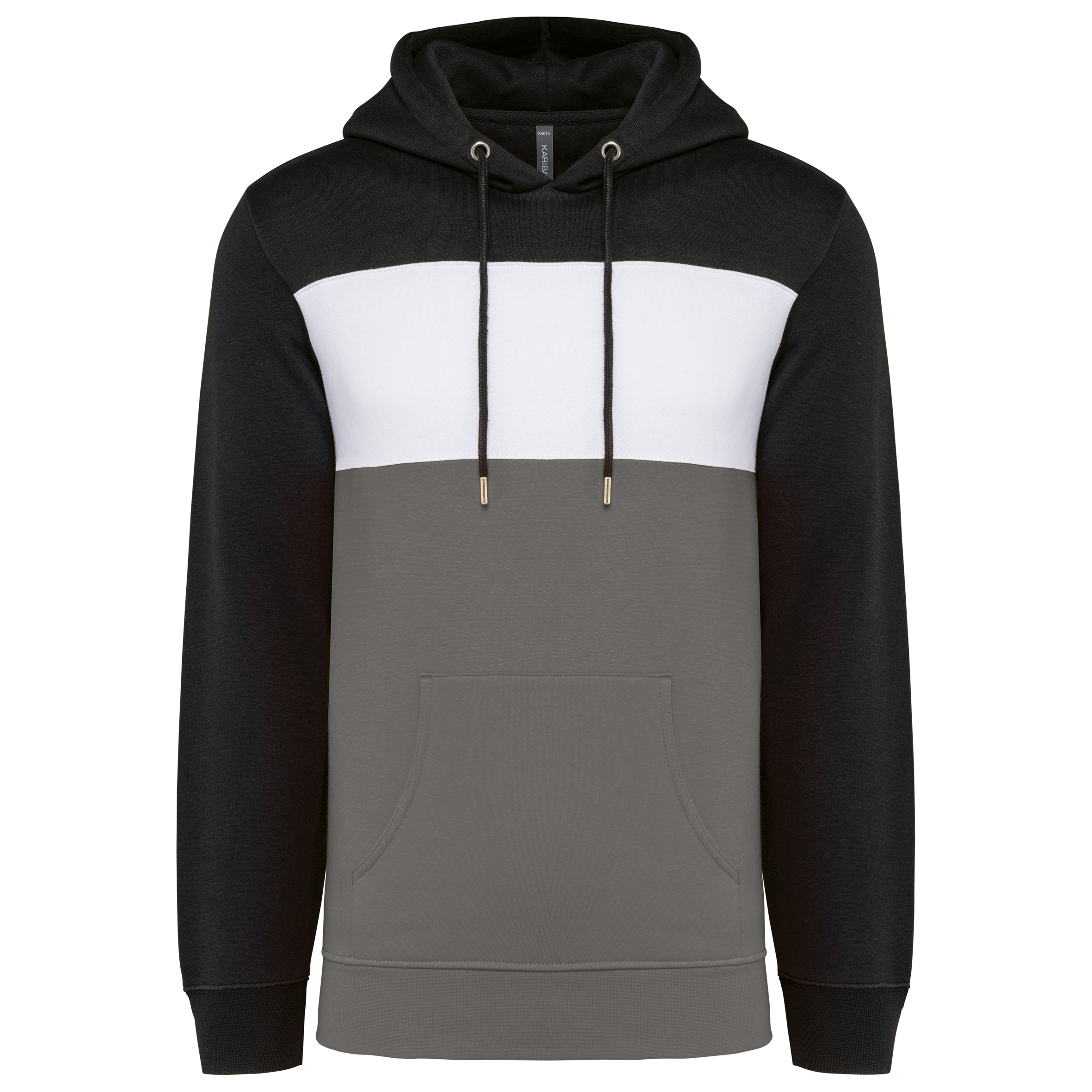 Hoodie tricolore Black / White / Basalt Grey - face