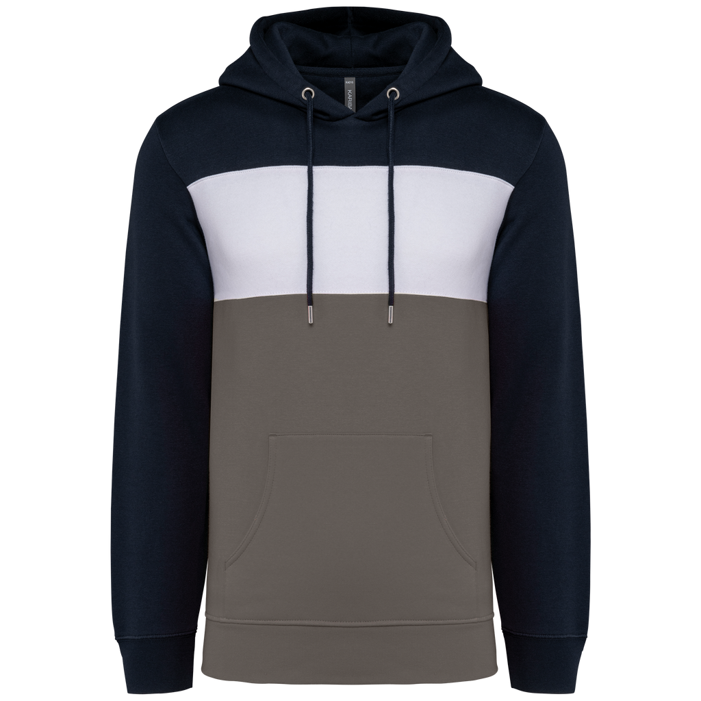 Hoodie tricolore Navy / White / Basalt Grey - face