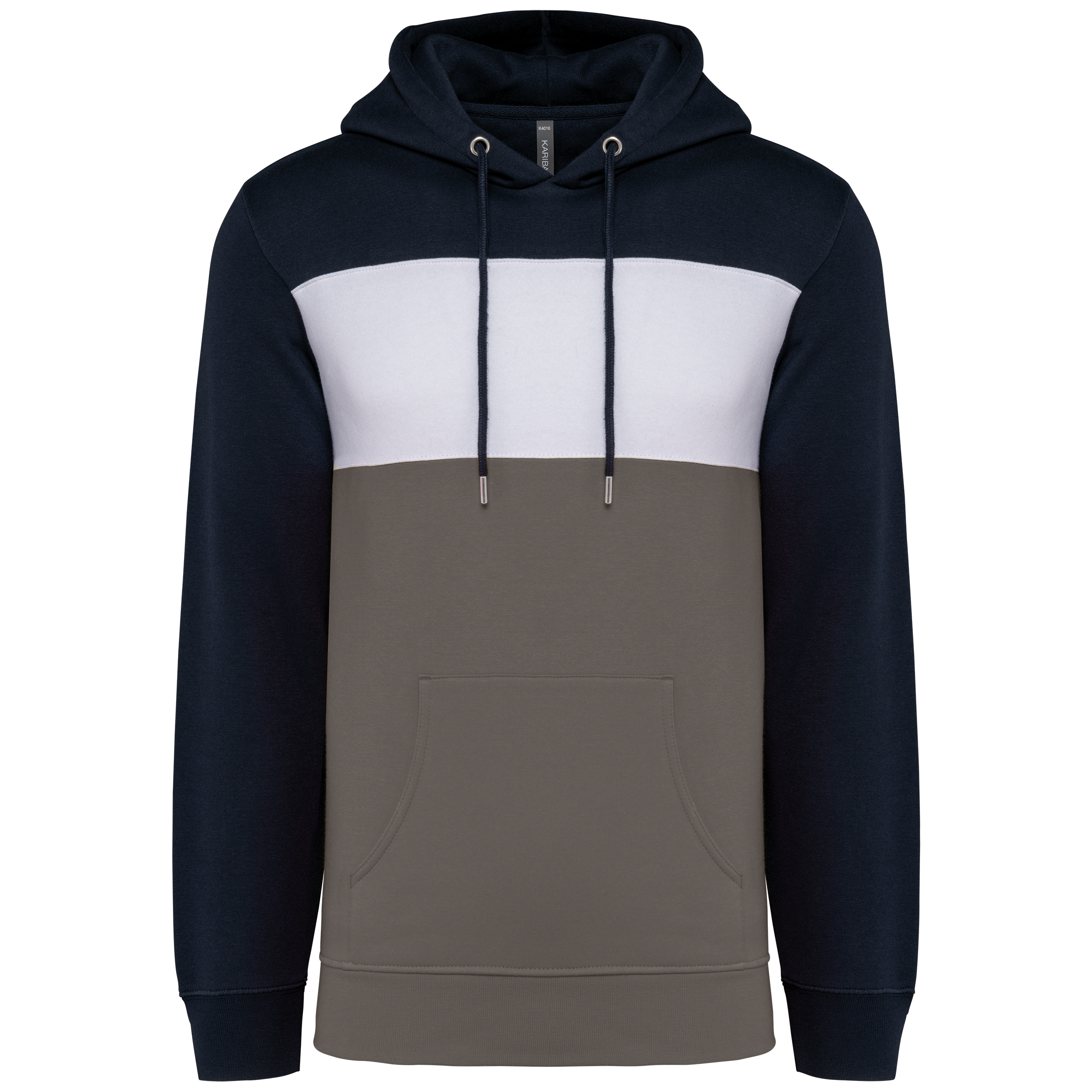 Hoodie tricolore Navy / White / Basalt Grey - face