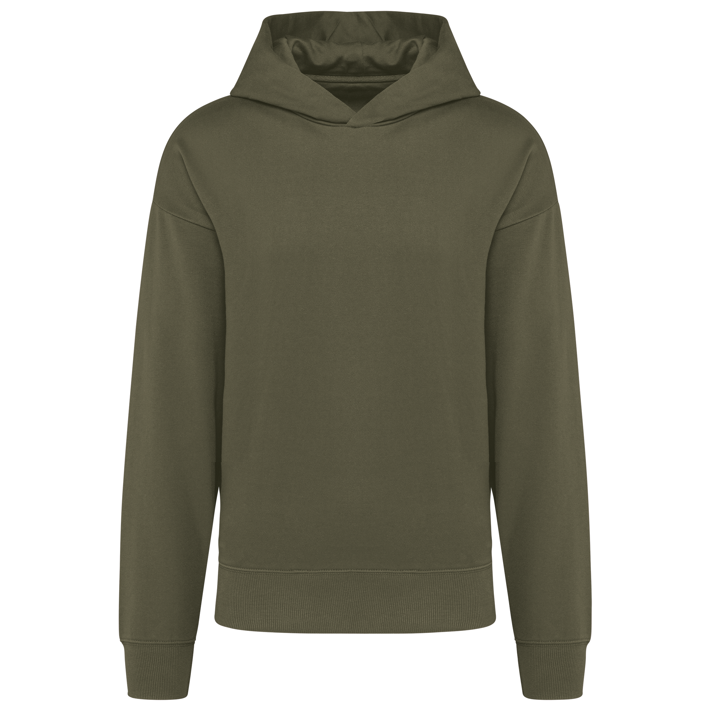 Hoodie oversize molleton Light Khaki — face