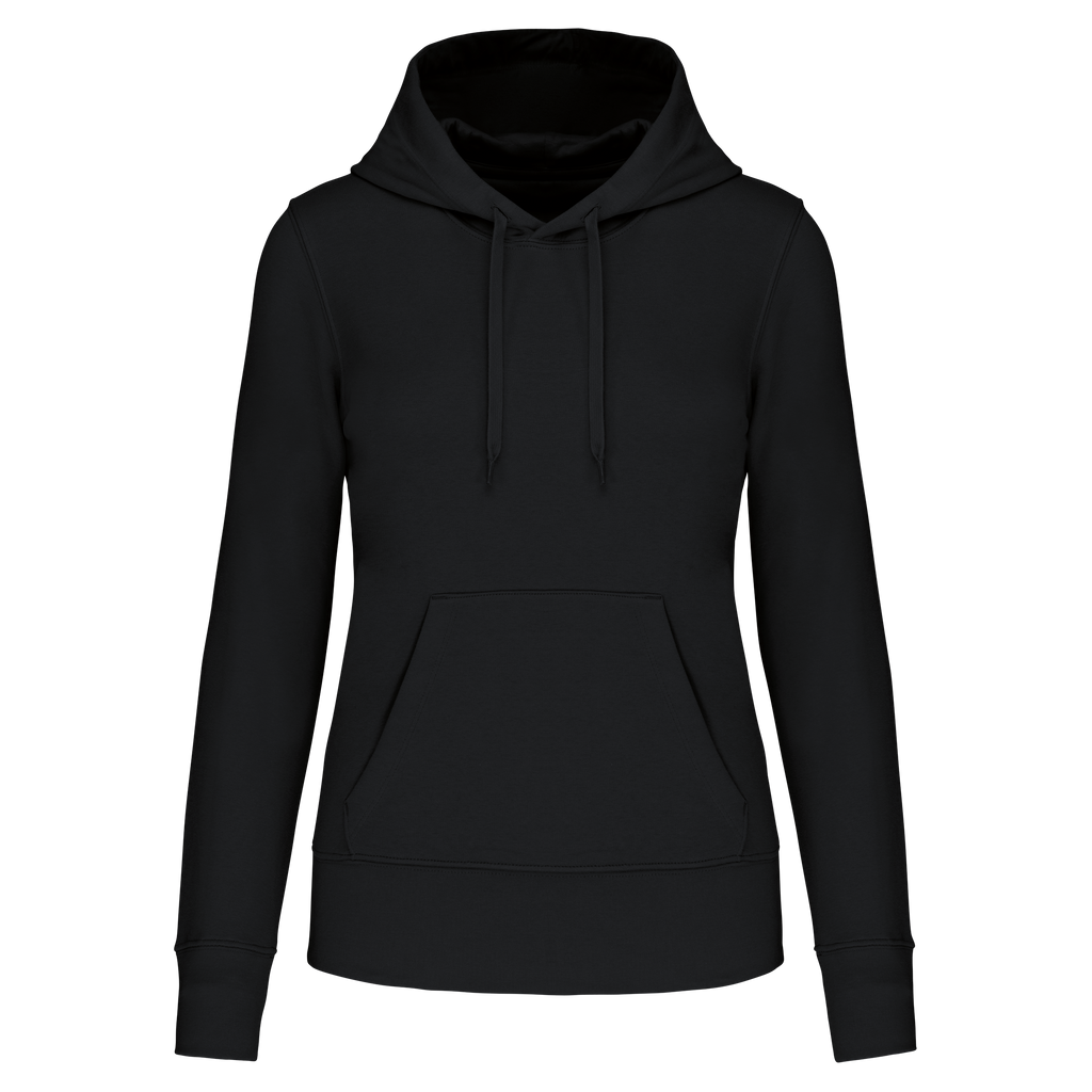 Hoodie coton bio femme — Black, face