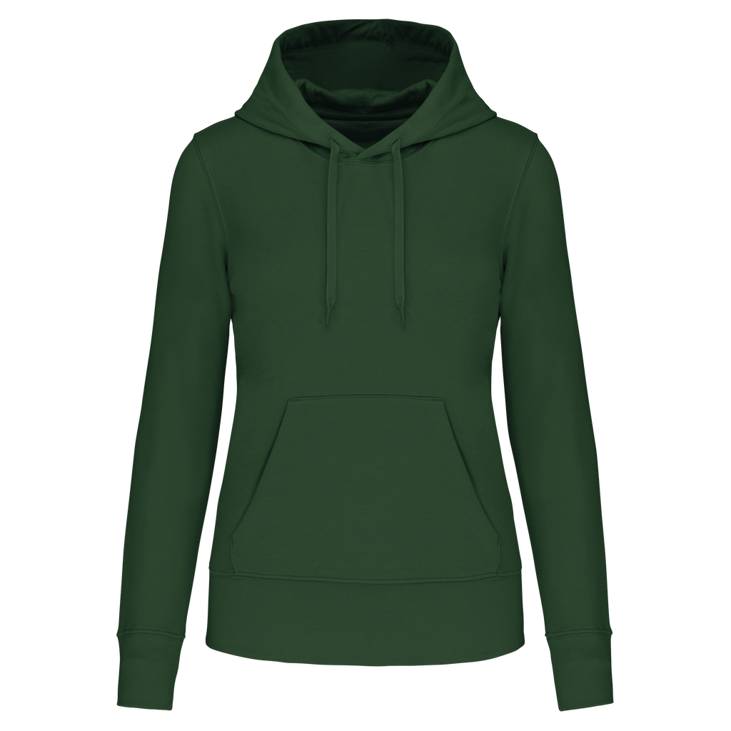 Hoodie coton bio femme — Forest Green, face